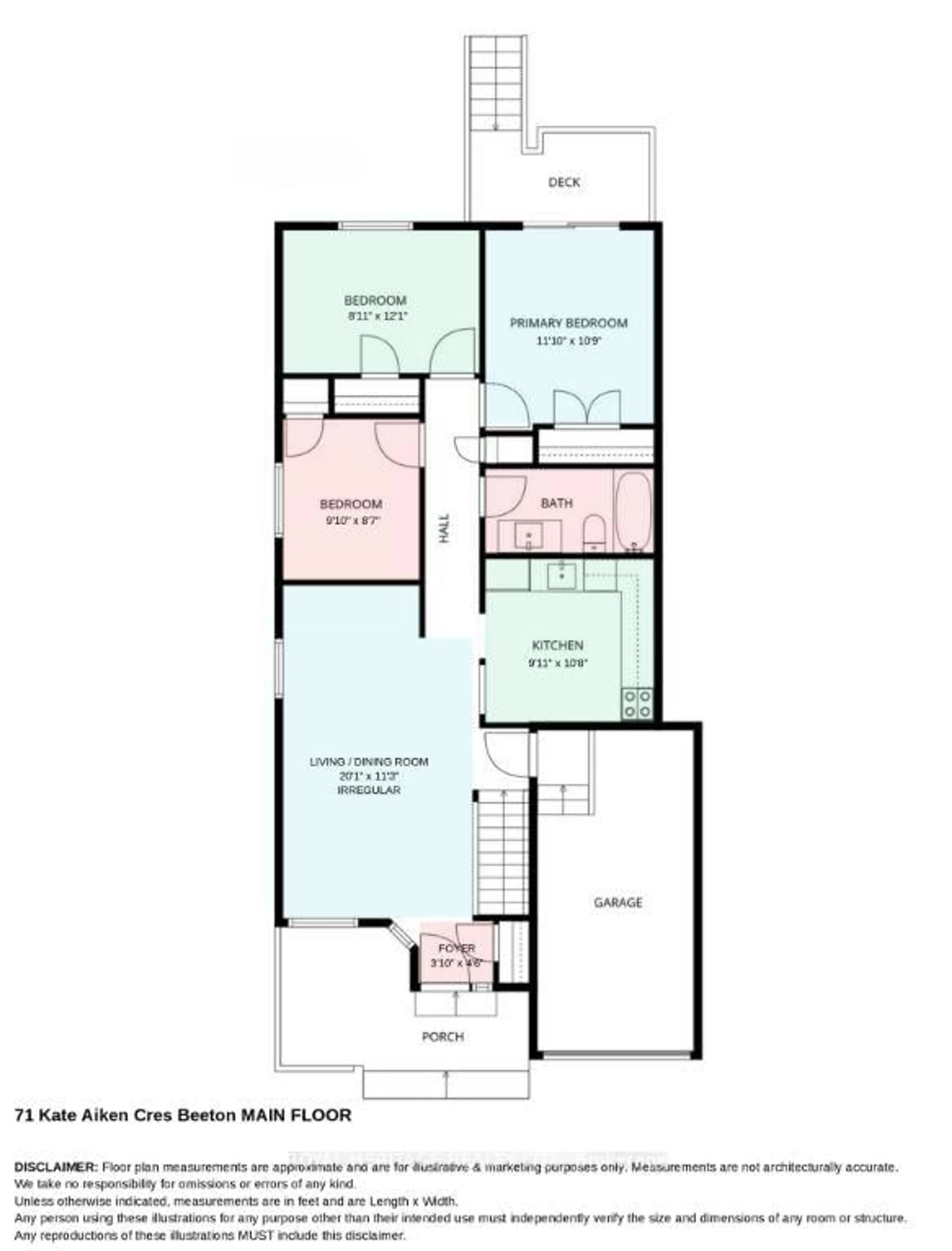 Floor plan for 71 Kate Aitken Cres, New Tecumseth Ontario L0G 1A0