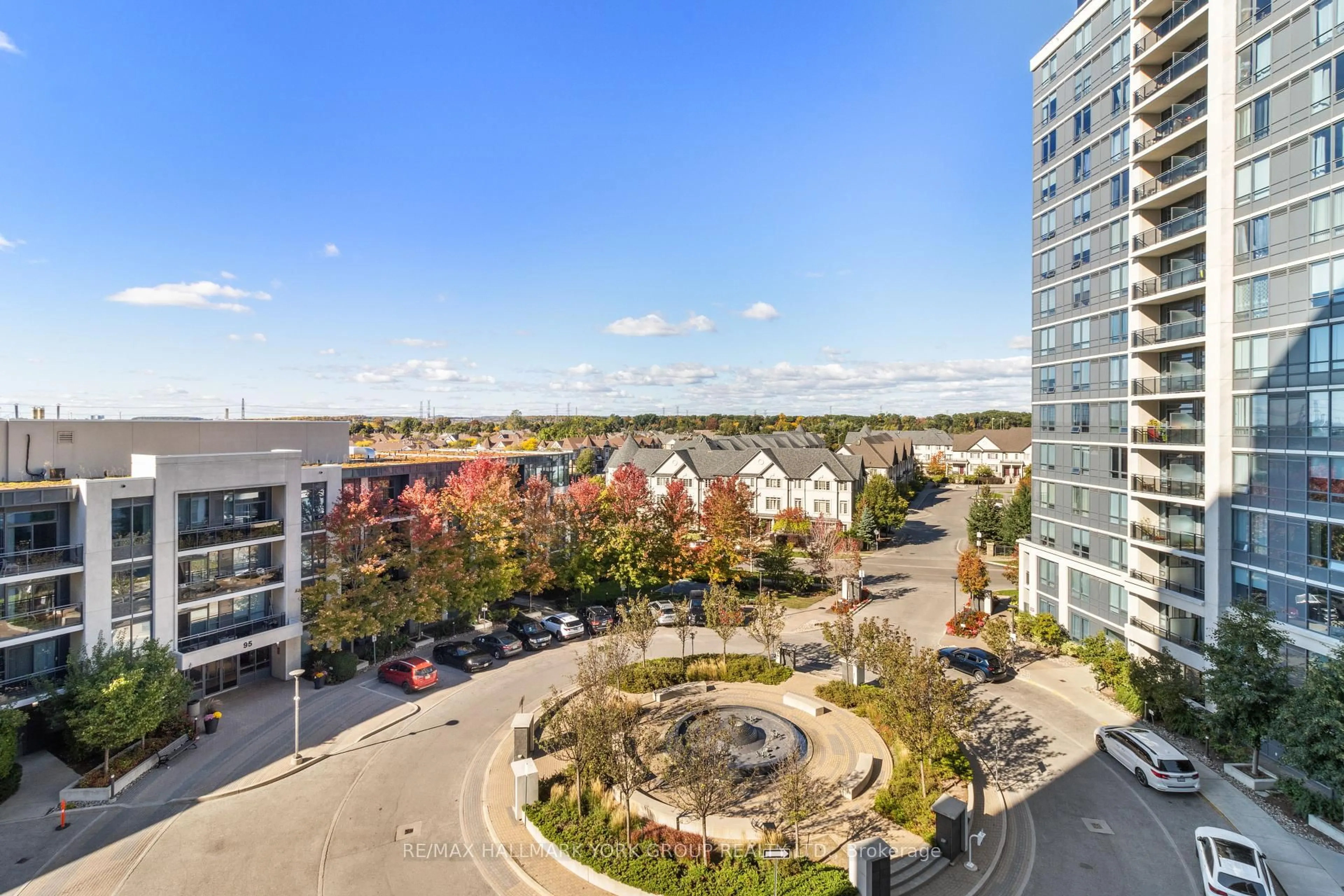 A pic from outside/outdoor area/front of a property/back of a property/a pic from drone, city buildings view from balcony for 85 North Park Rd #602, Vaughan Ontario L4J 0H9