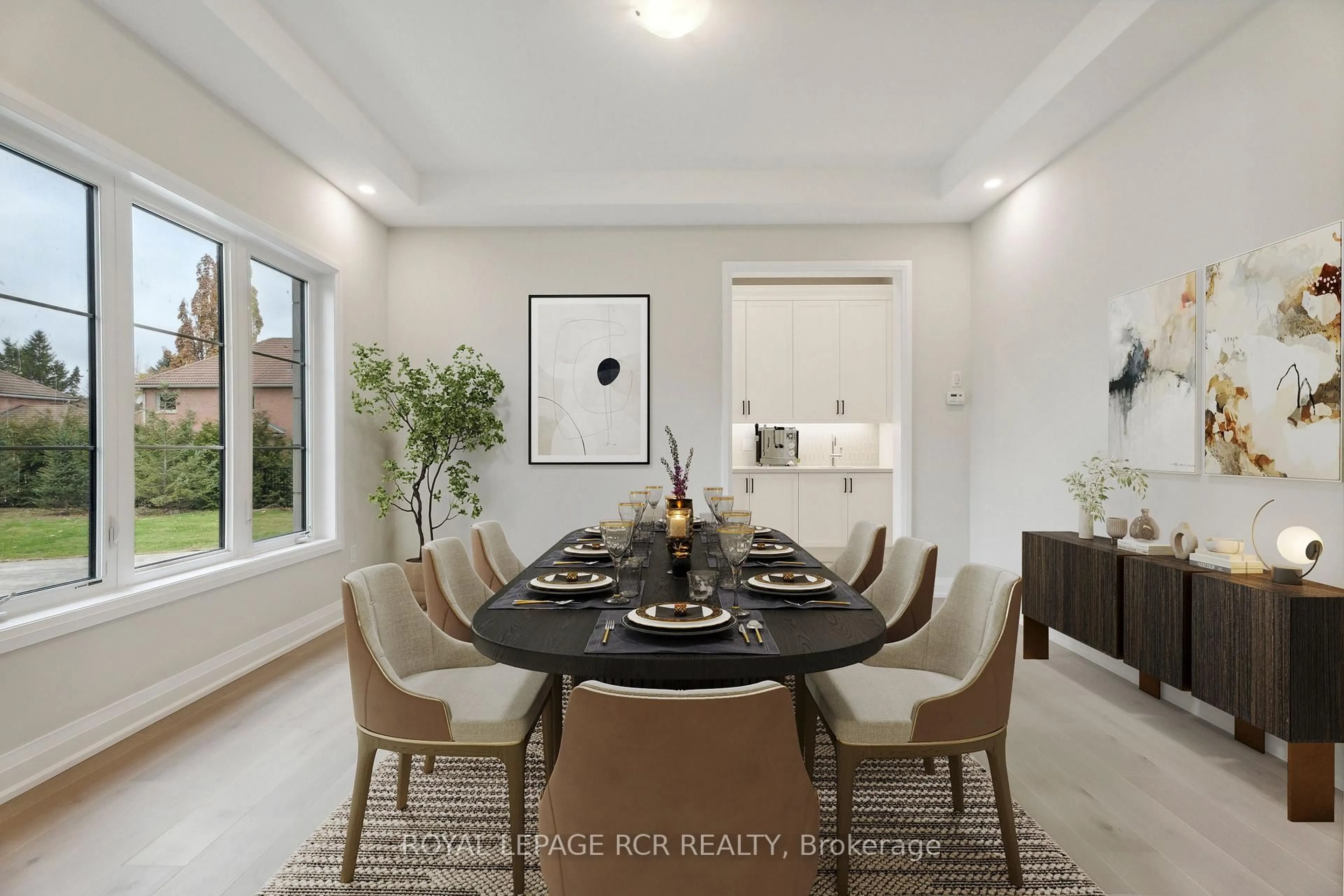 Dining room, ceramic/tile floor for 57 Wallace Merchant Crt, Aurora Ontario L4G 5Y5