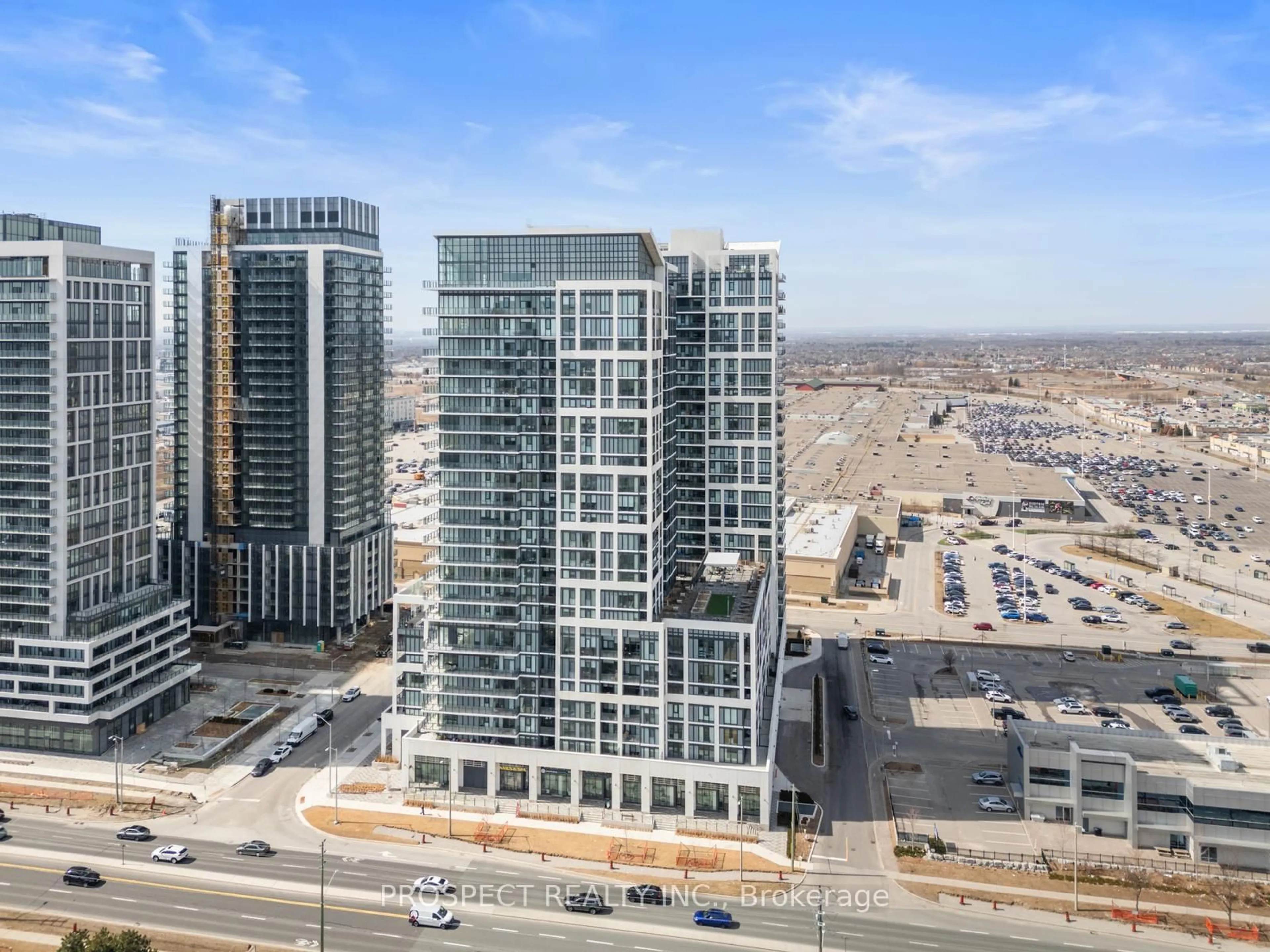 A pic from outside/outdoor area/front of a property/back of a property/a pic from drone, city buildings view from balcony for 9000 Jane St #708, Vaughan Ontario L4K 0M6