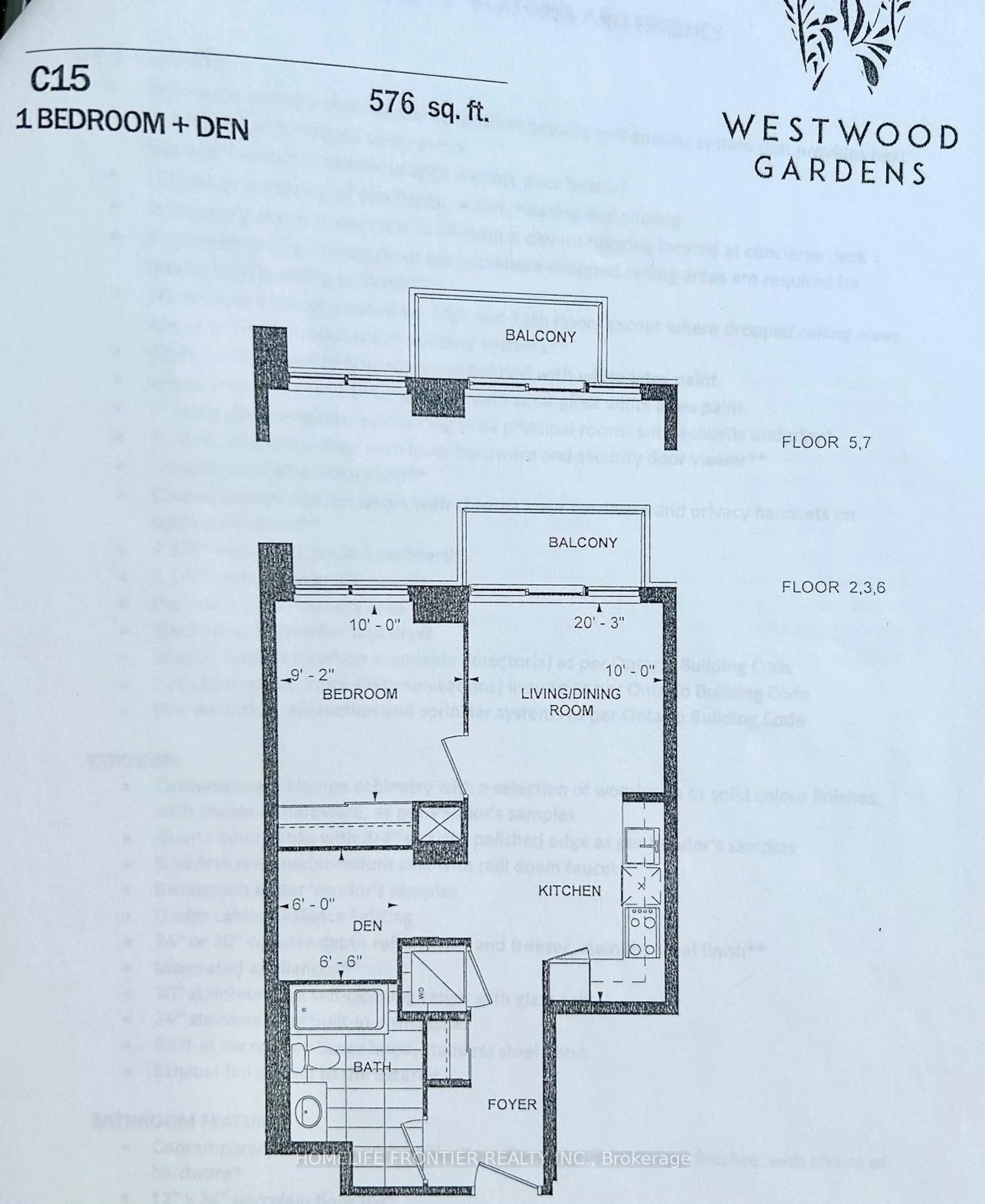 Floor plan for 8868 Yonge St #623E, Richmond Hill Ontario L4C 1Z8
