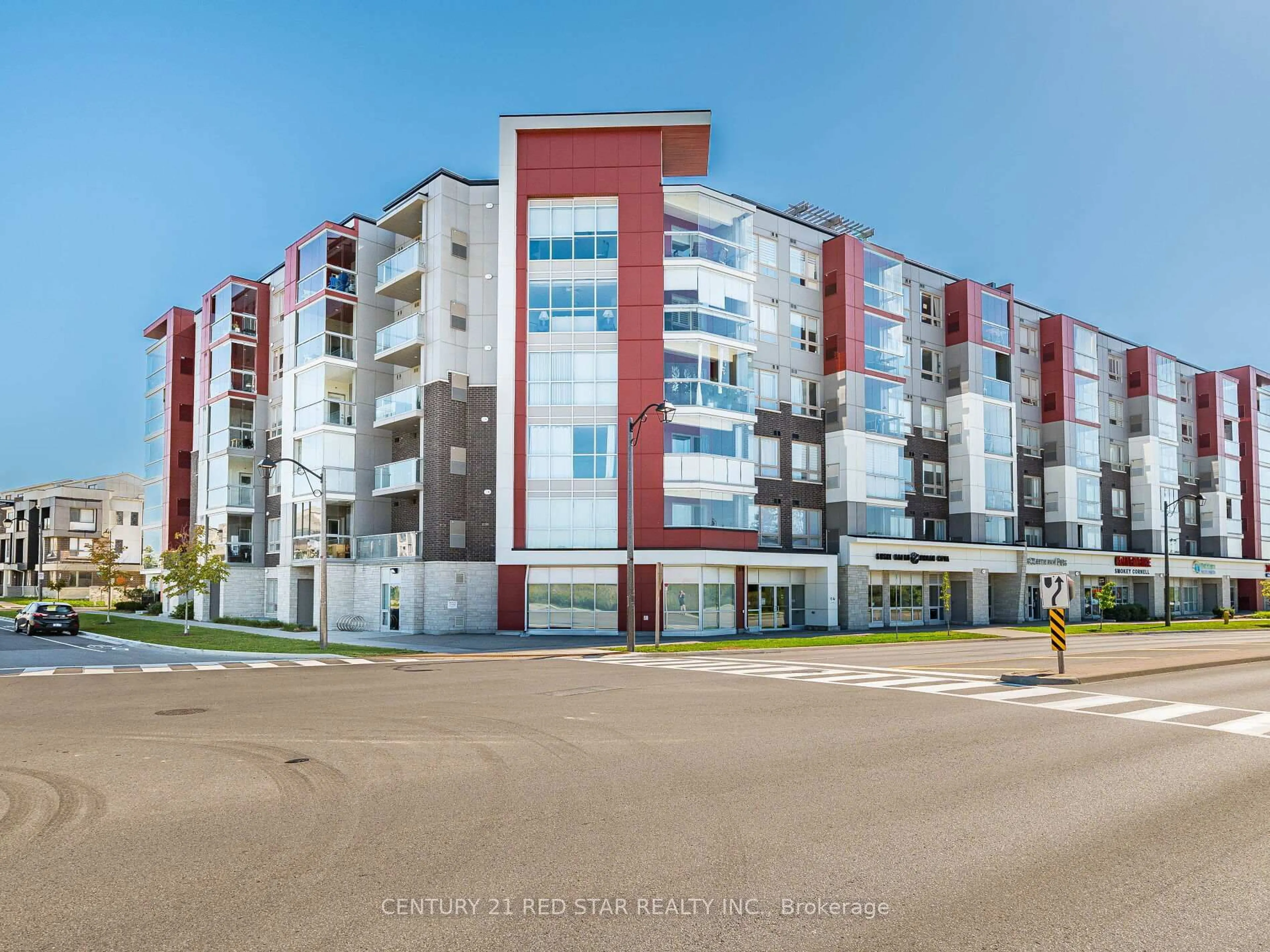 A pic from outside/outdoor area/front of a property/back of a property/a pic from drone, unknown for 58 Adam Sellers St #417, Markham Ontario L6B 1M7