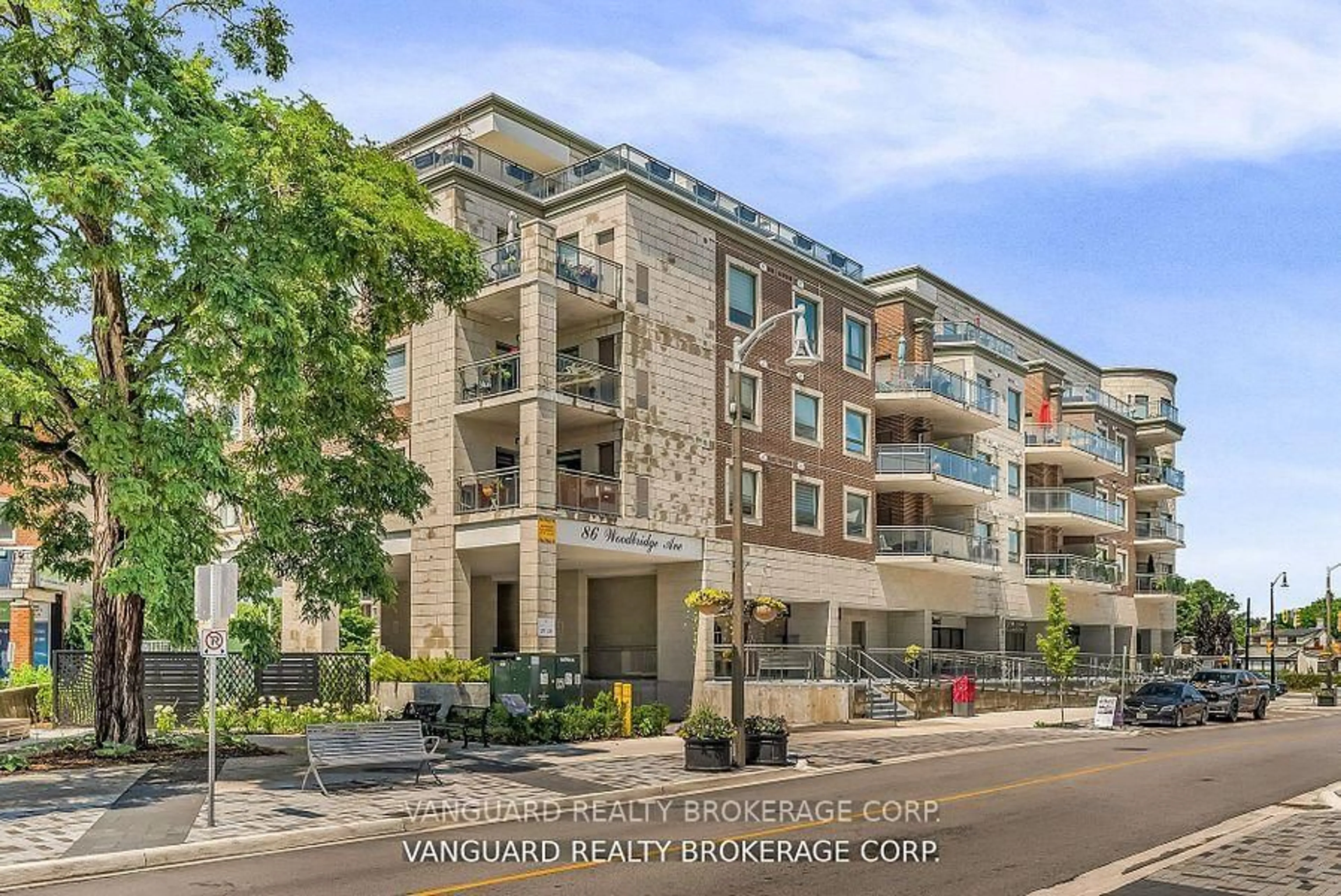 A pic from outside/outdoor area/front of a property/back of a property/a pic from drone, unknown for 86 Woodbridge Ave #209, Vaughan Ontario L4L 0E4