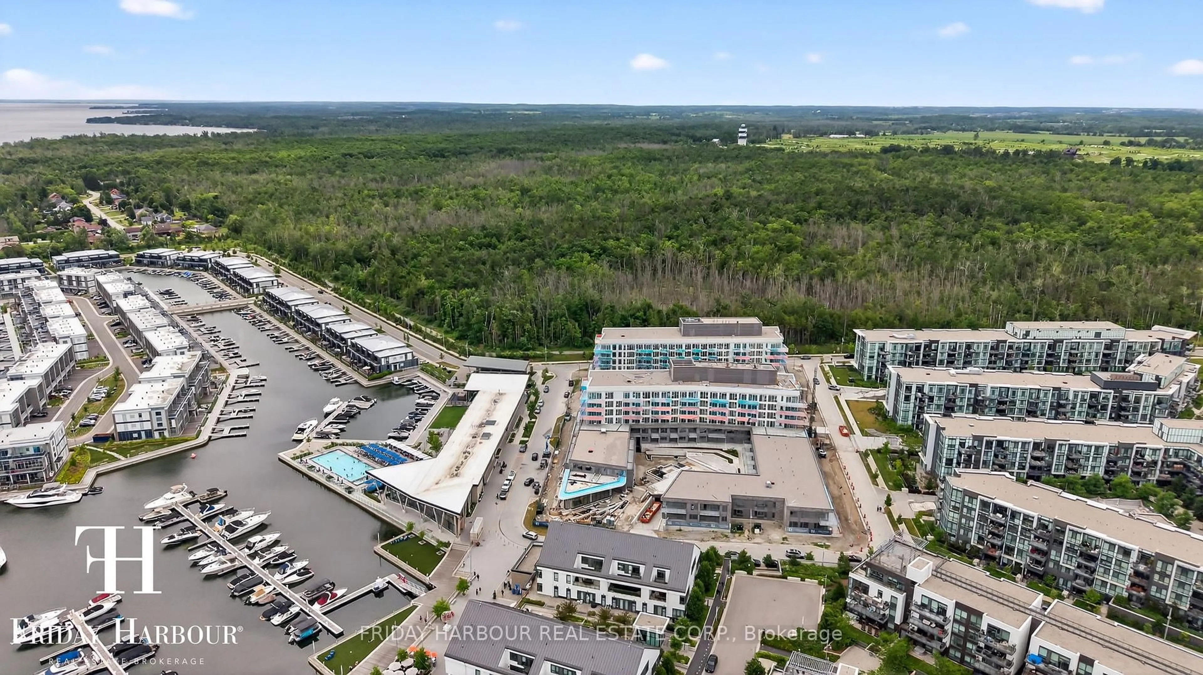 A pic from outside/outdoor area/front of a property/back of a property/a pic from drone, water/lake/river/ocean view for 333 Sunseeker Ave #409, Innisfil Ontario L9R 0R6