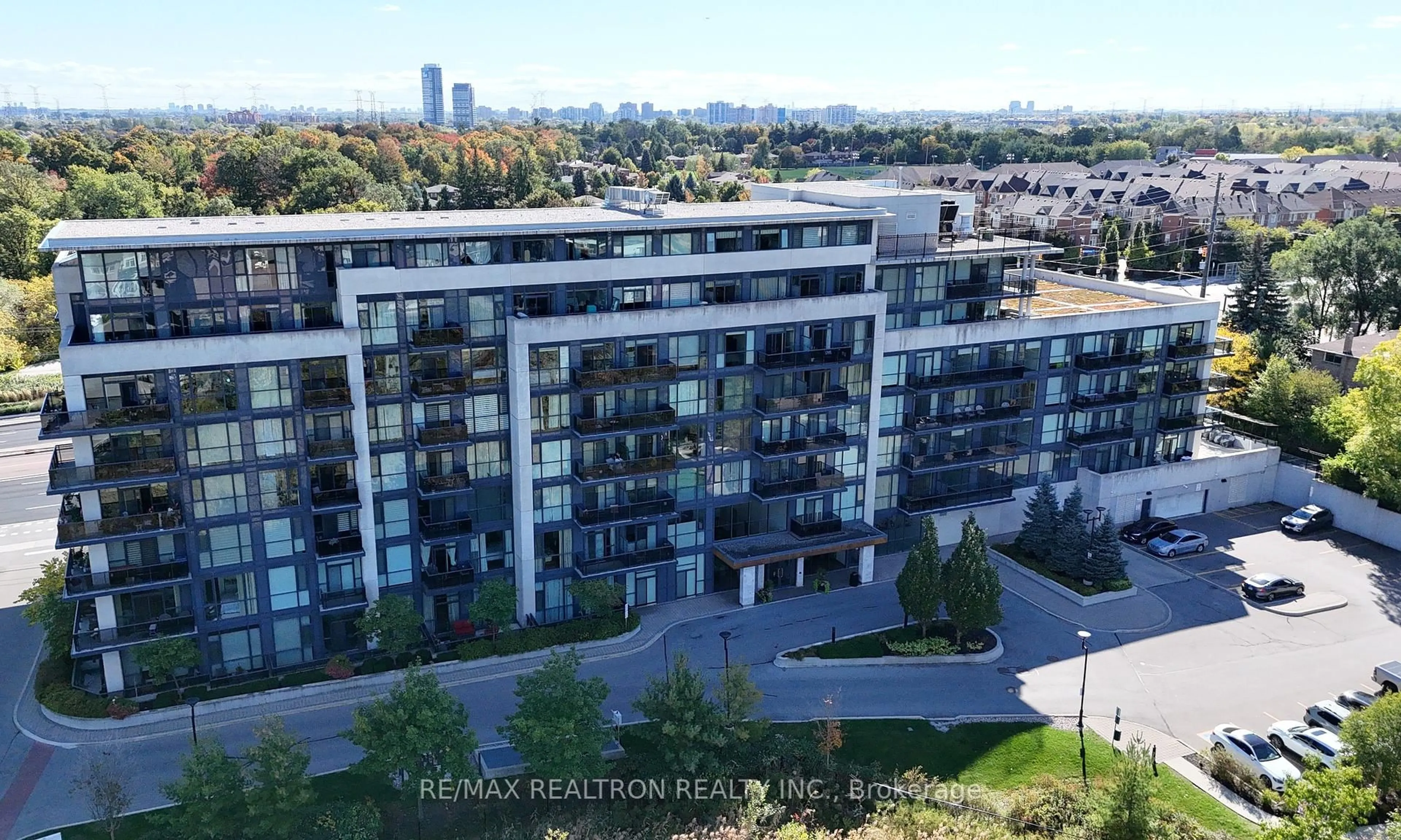 A pic from outside/outdoor area/front of a property/back of a property/a pic from drone, city buildings view from balcony for 4700 Highway 7 #701, Vaughan Ontario L4L 0B4