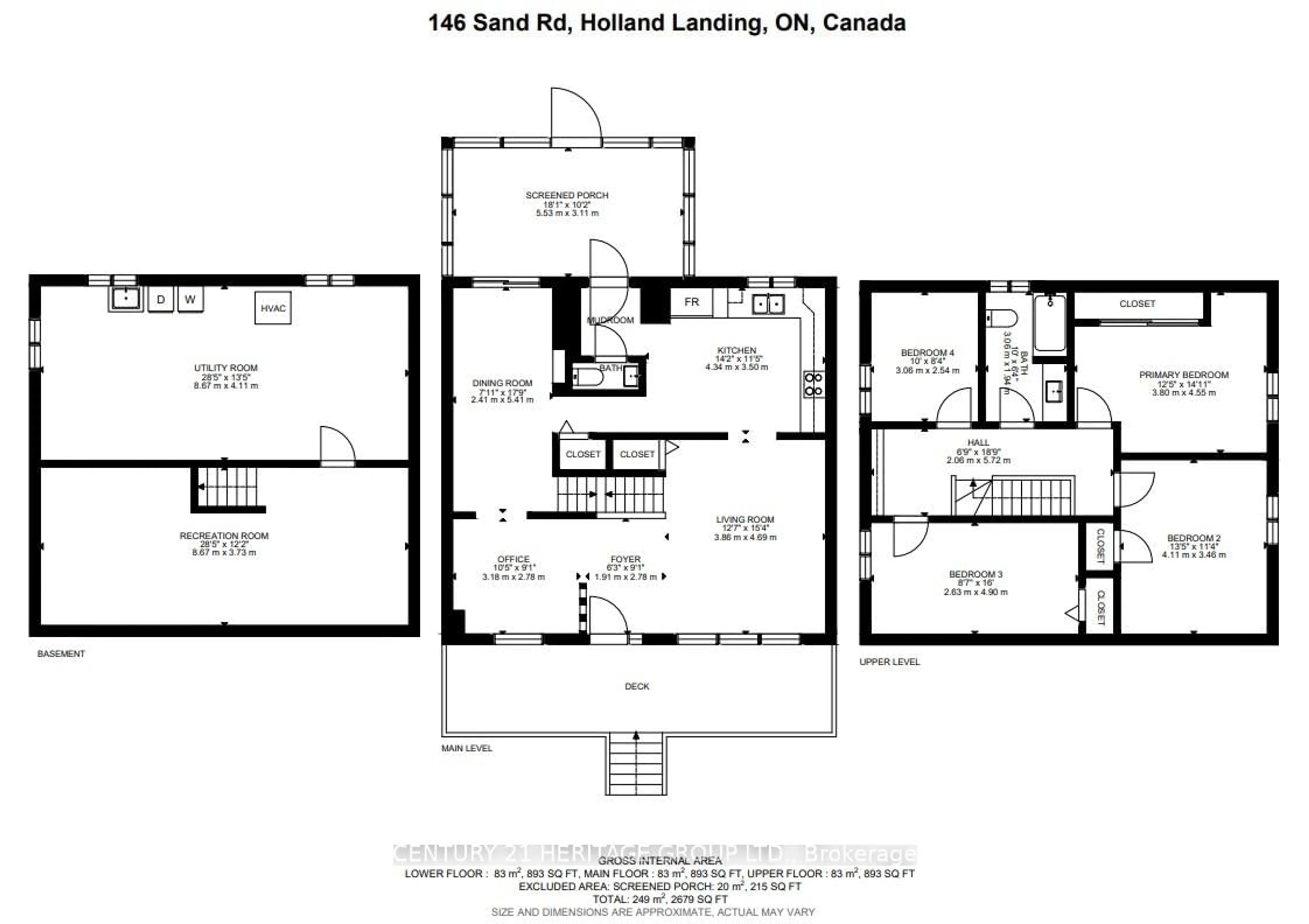 Floor plan for 146 Sand Rd, East Gwillimbury Ontario L9N 1H9