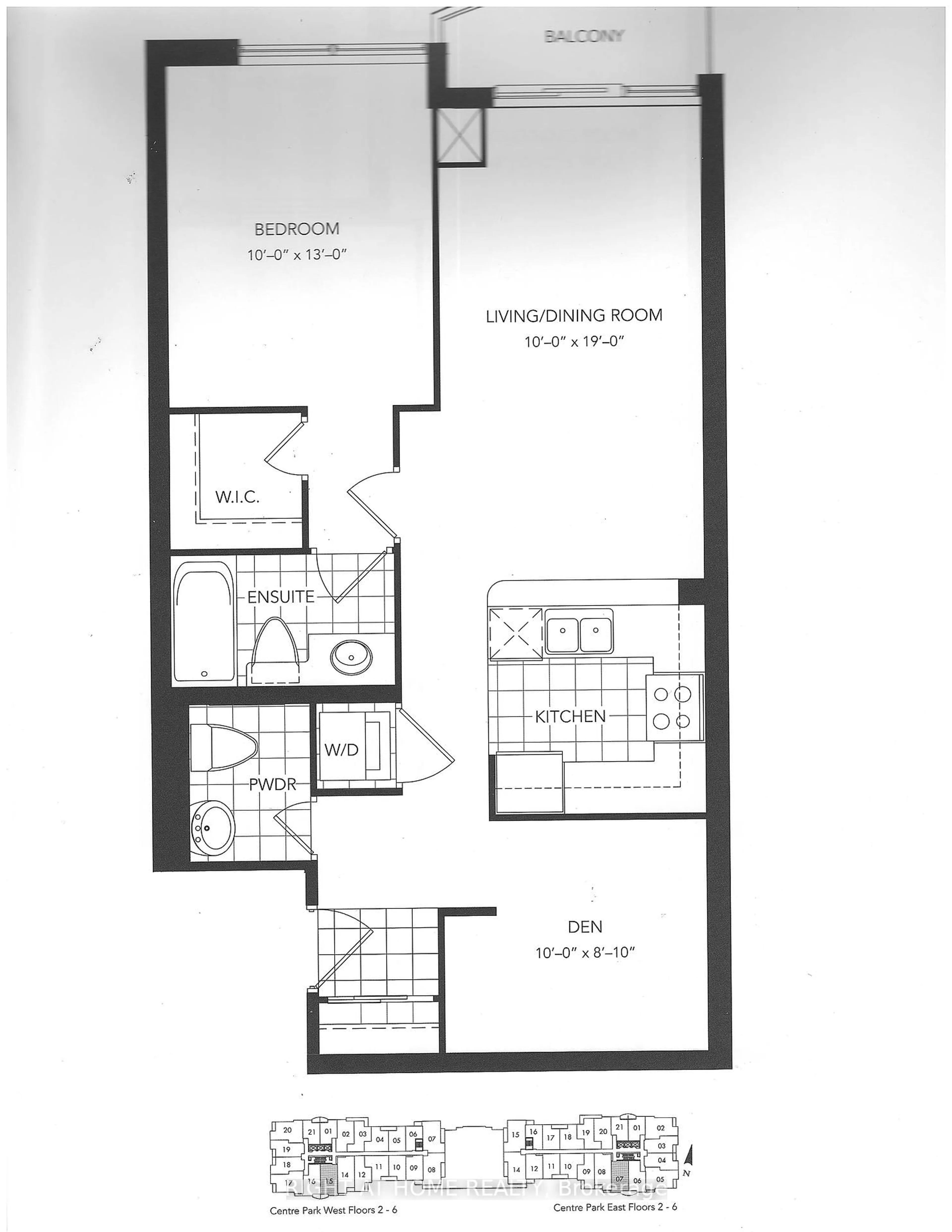 Floor plan for 20 North Park Rd #1410, Vaughan Ontario L4J 0G7