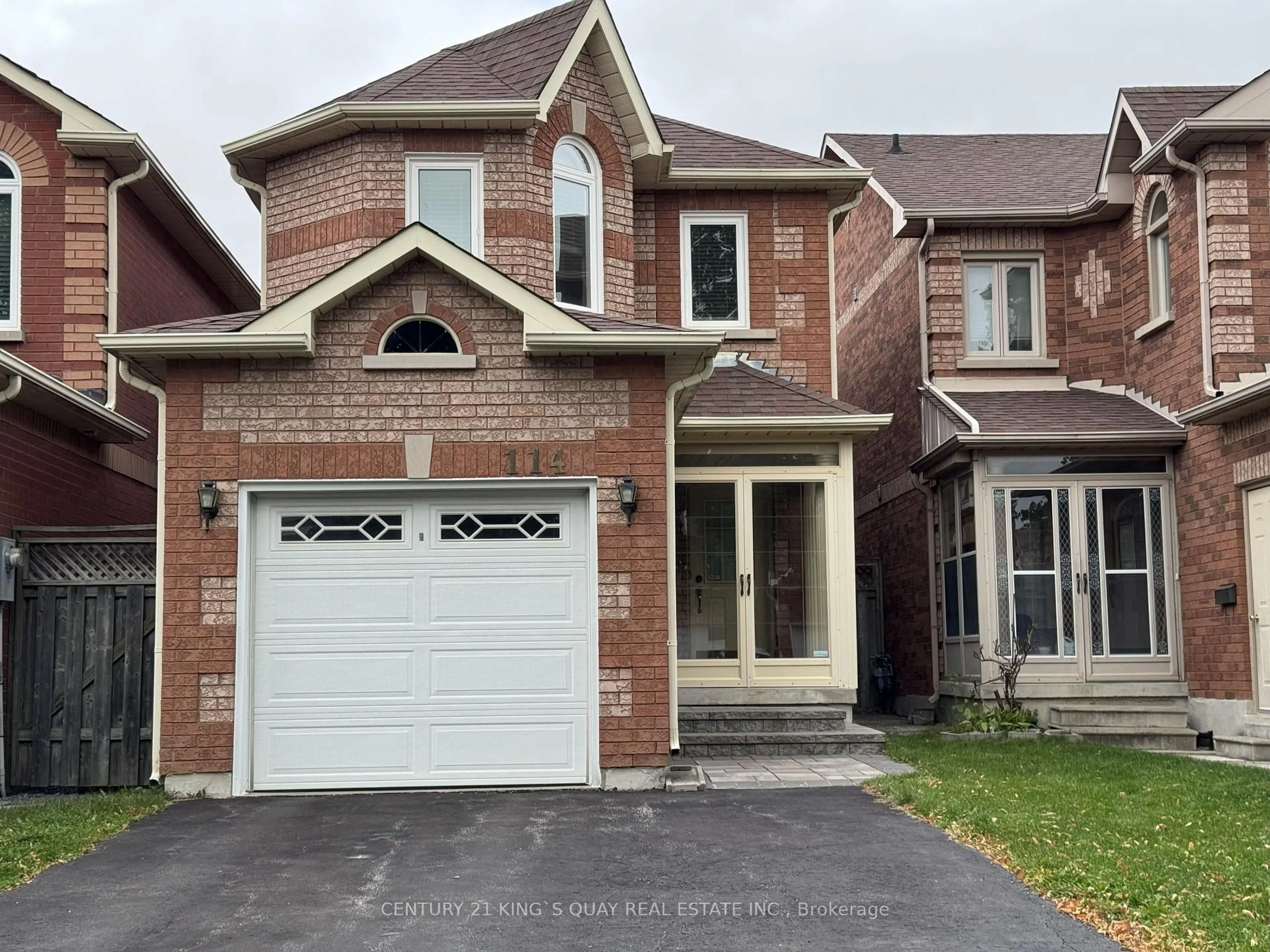 Home with brick exterior material, street for 114 Greensboro Dr, Markham Ontario L3R 0W1
