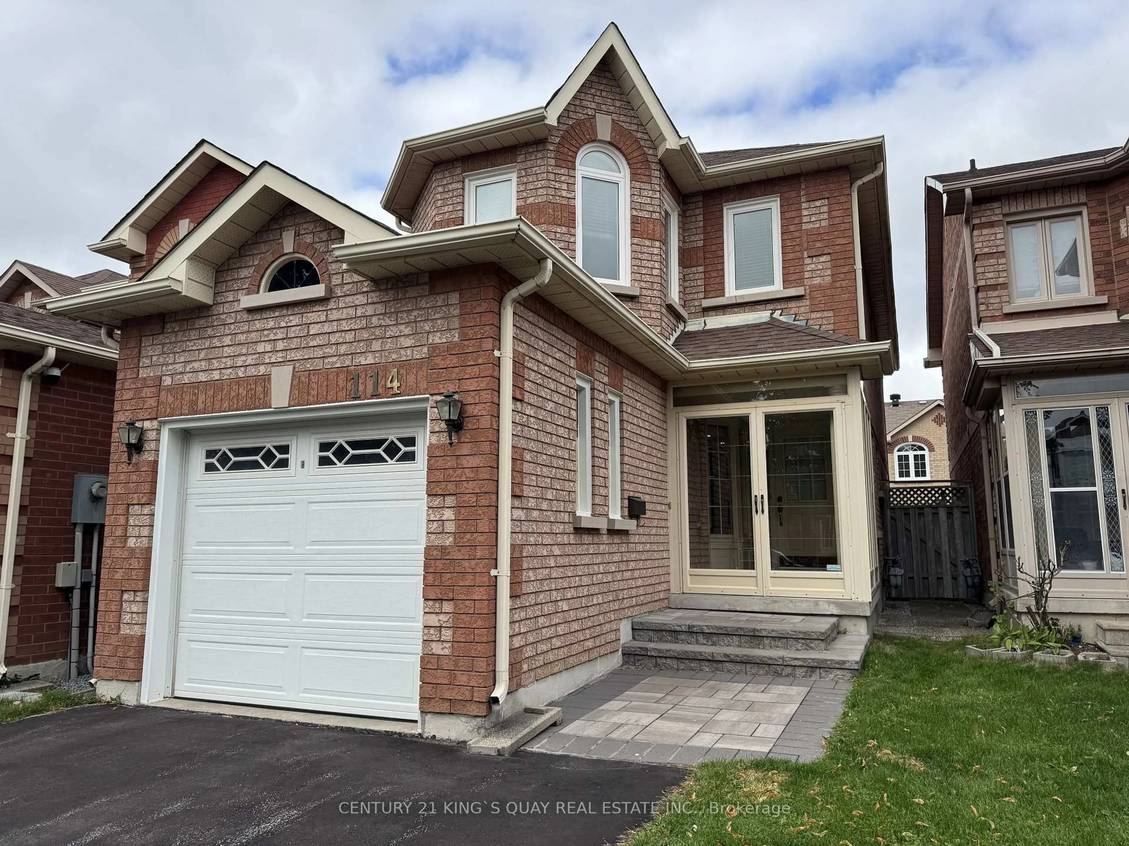 Home with brick exterior material, street for 114 Greensboro Dr, Markham Ontario L3R 0W1