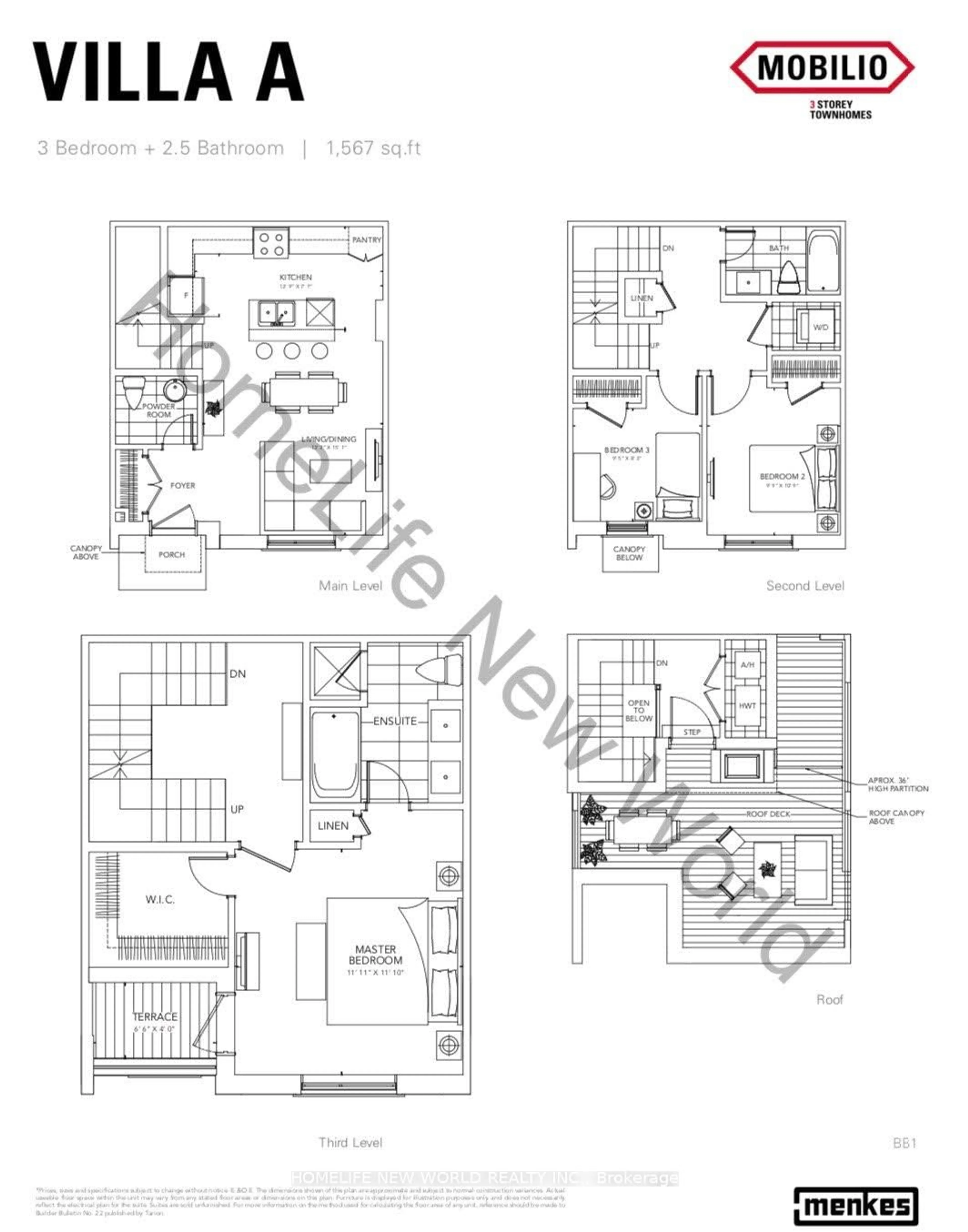 Floor plan for 30 Almond Blossom Mews #112, Vaughan Ontario L4K 0N6
