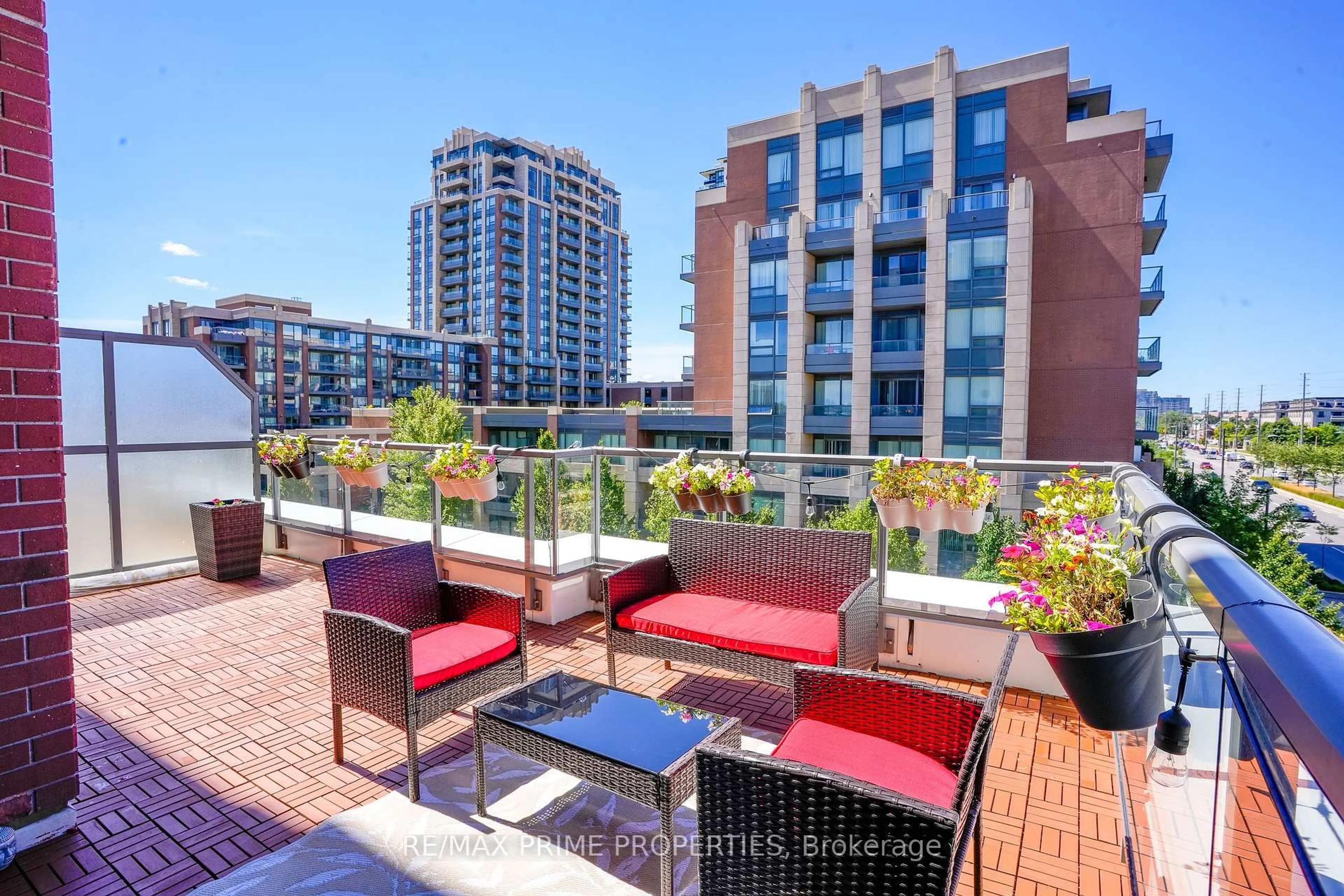 Patio, city buildings view from balcony for 8228 Birchmount Rd #510, Markham Ontario L3R 1A6