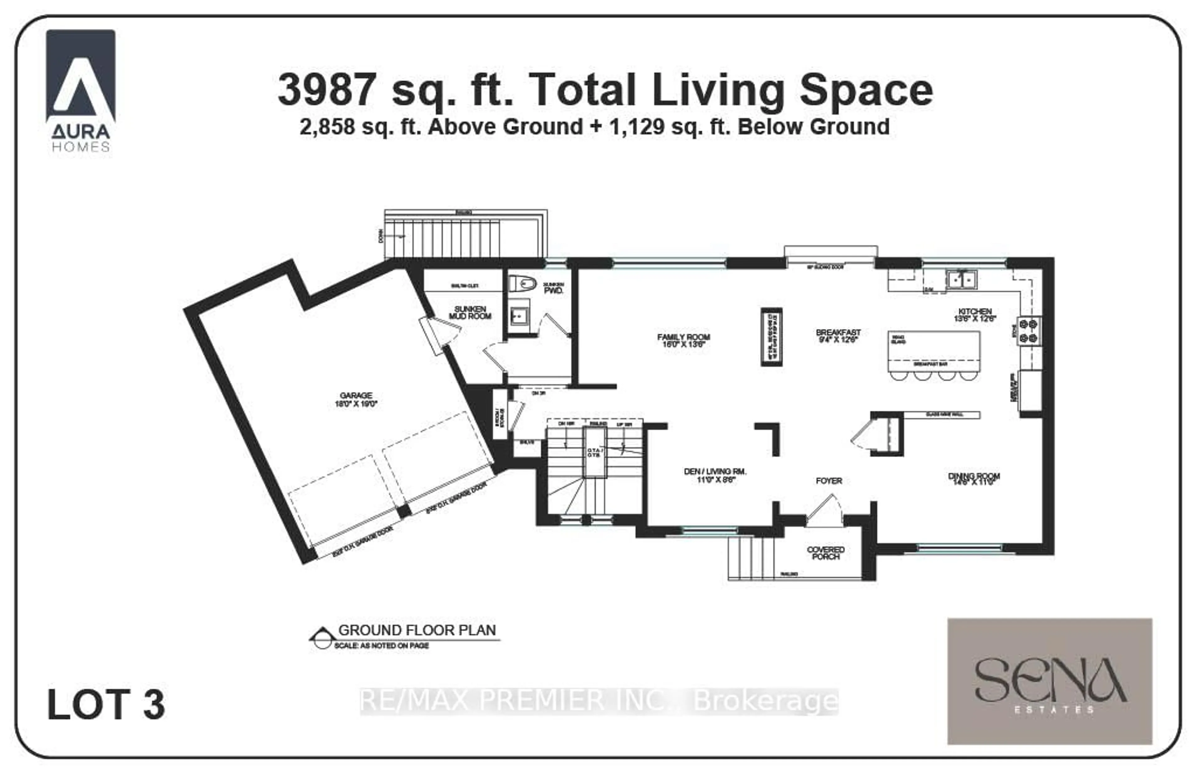 Floor plan for Lot 3 Glenmore Ave, Richmond Hill Ontario L4E 3E9