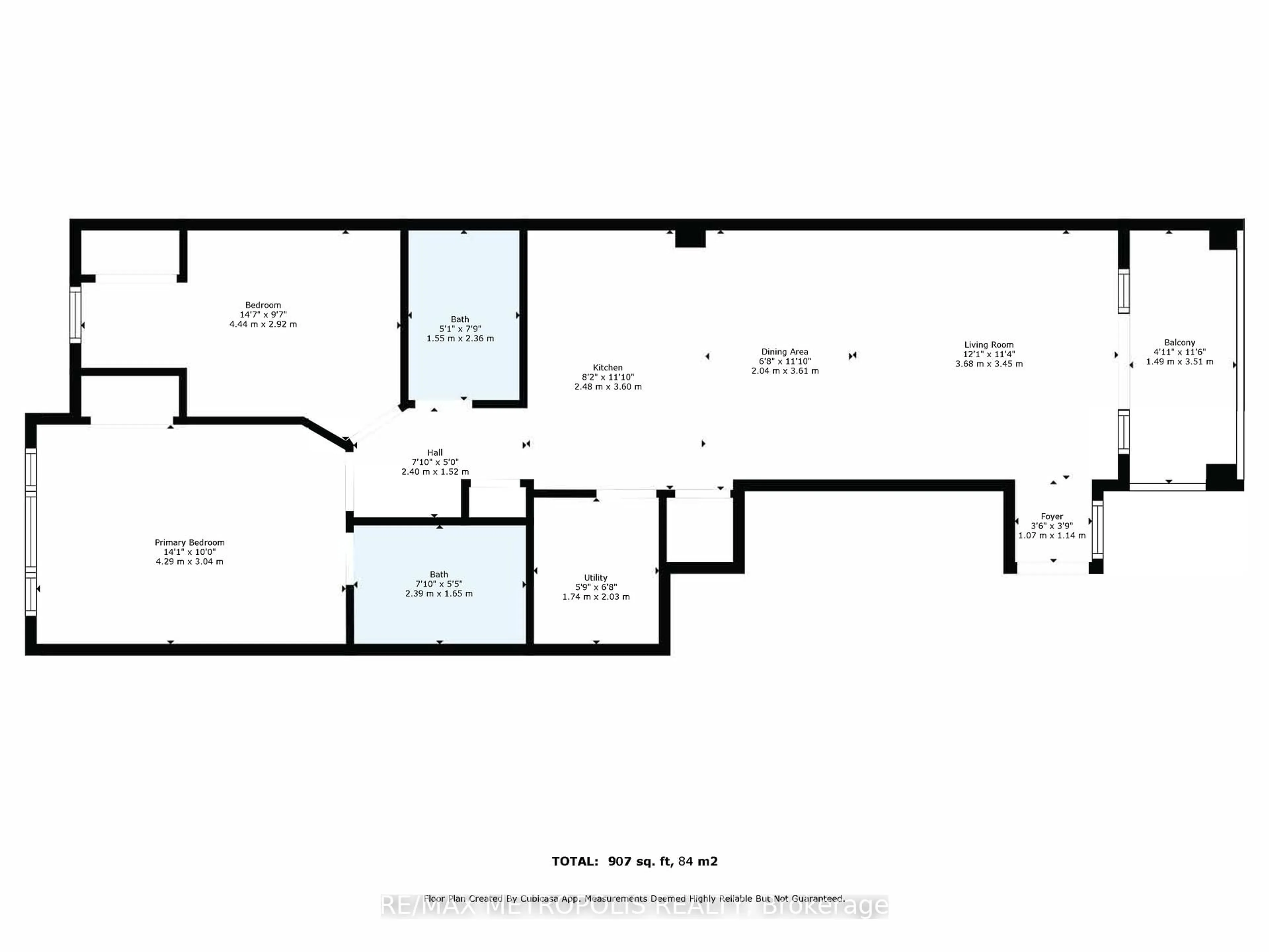 Floor plan for 10 Westmeath Lane #2226, Markham Ontario L6B 1N5