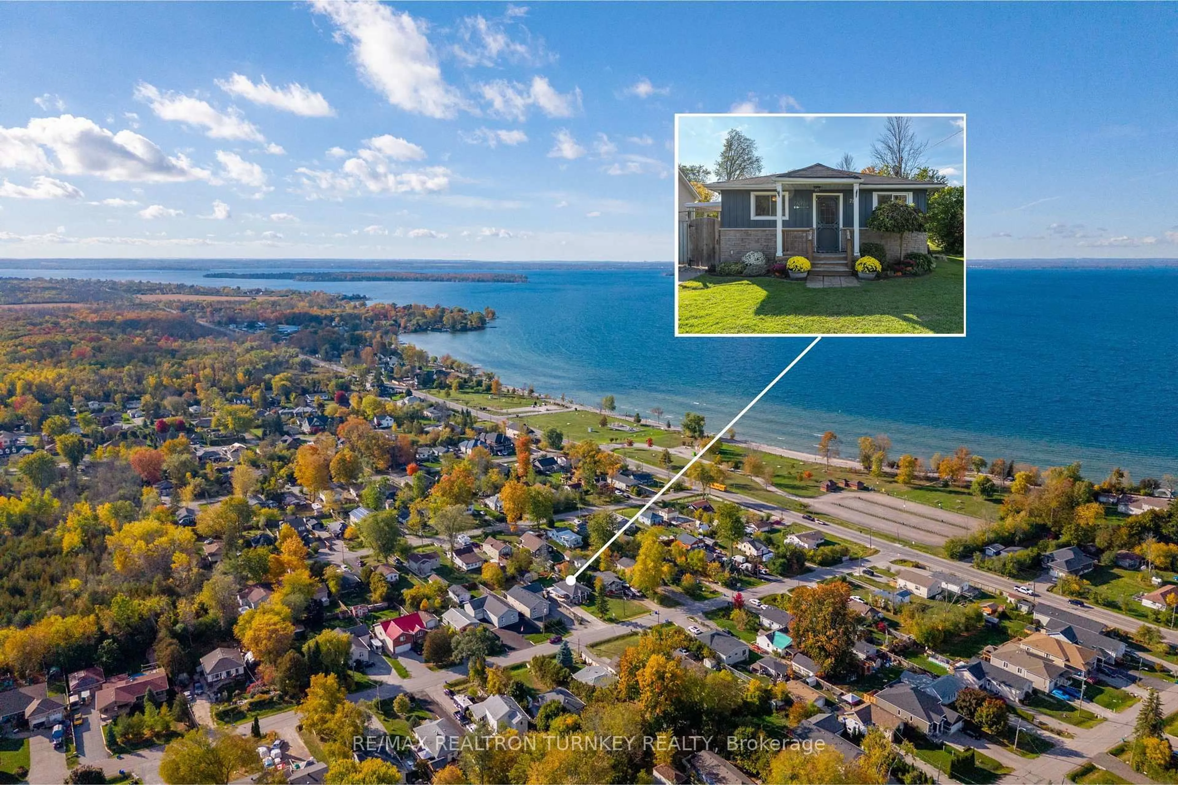 A pic from outside/outdoor area/front of a property/back of a property/a pic from drone, water/lake/river/ocean view for 782 Third Ave, Georgina Ontario L0E 1S0