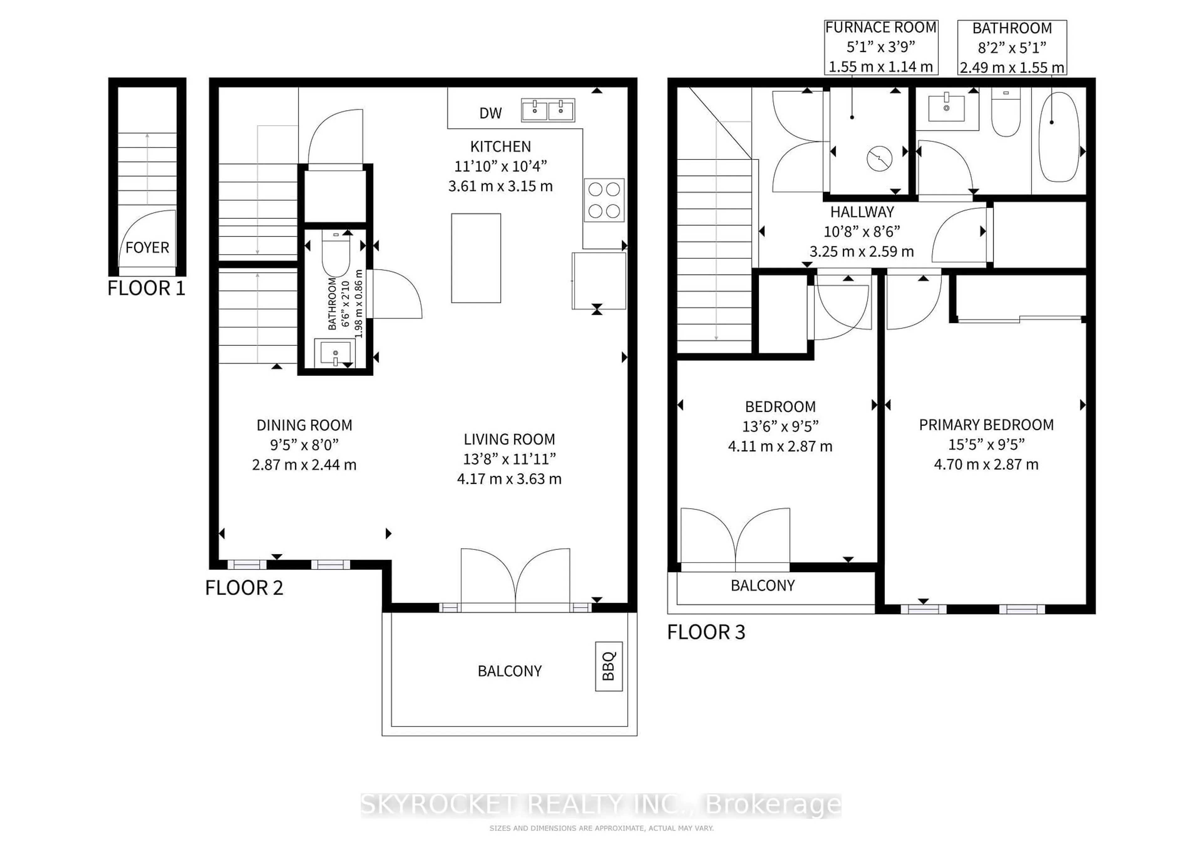 Floor plan for 26 Bruce St #B18, Vaughan Ontario L4L 1J4