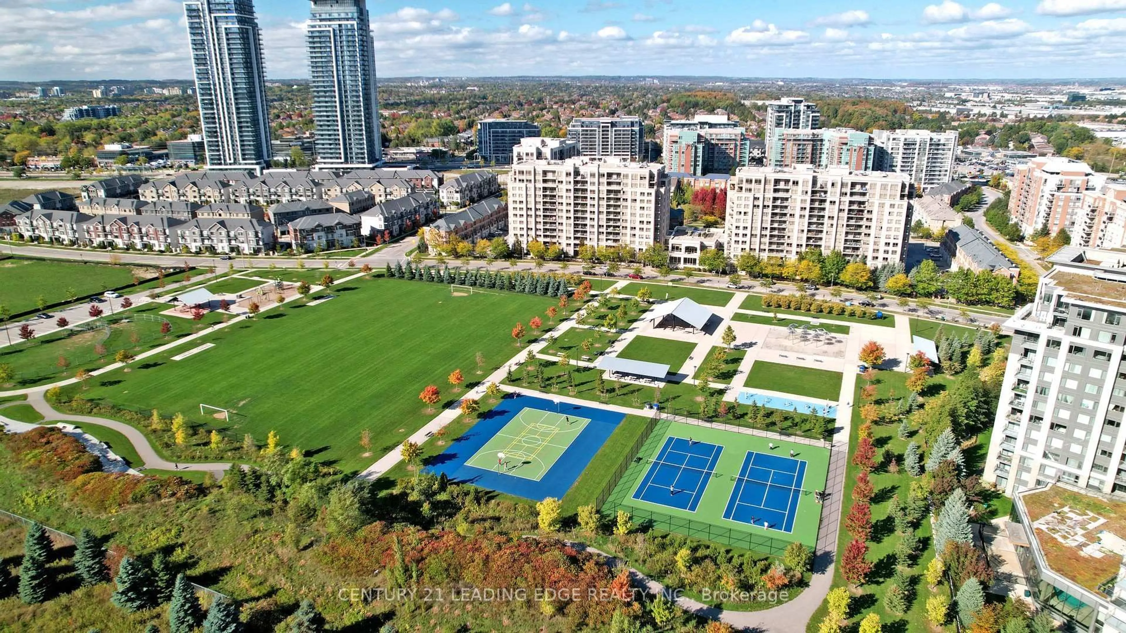 A pic from outside/outdoor area/front of a property/back of a property/a pic from drone, city buildings view from balcony for 233 South Park Rd #1011, Markham Ontario L3T 0B3