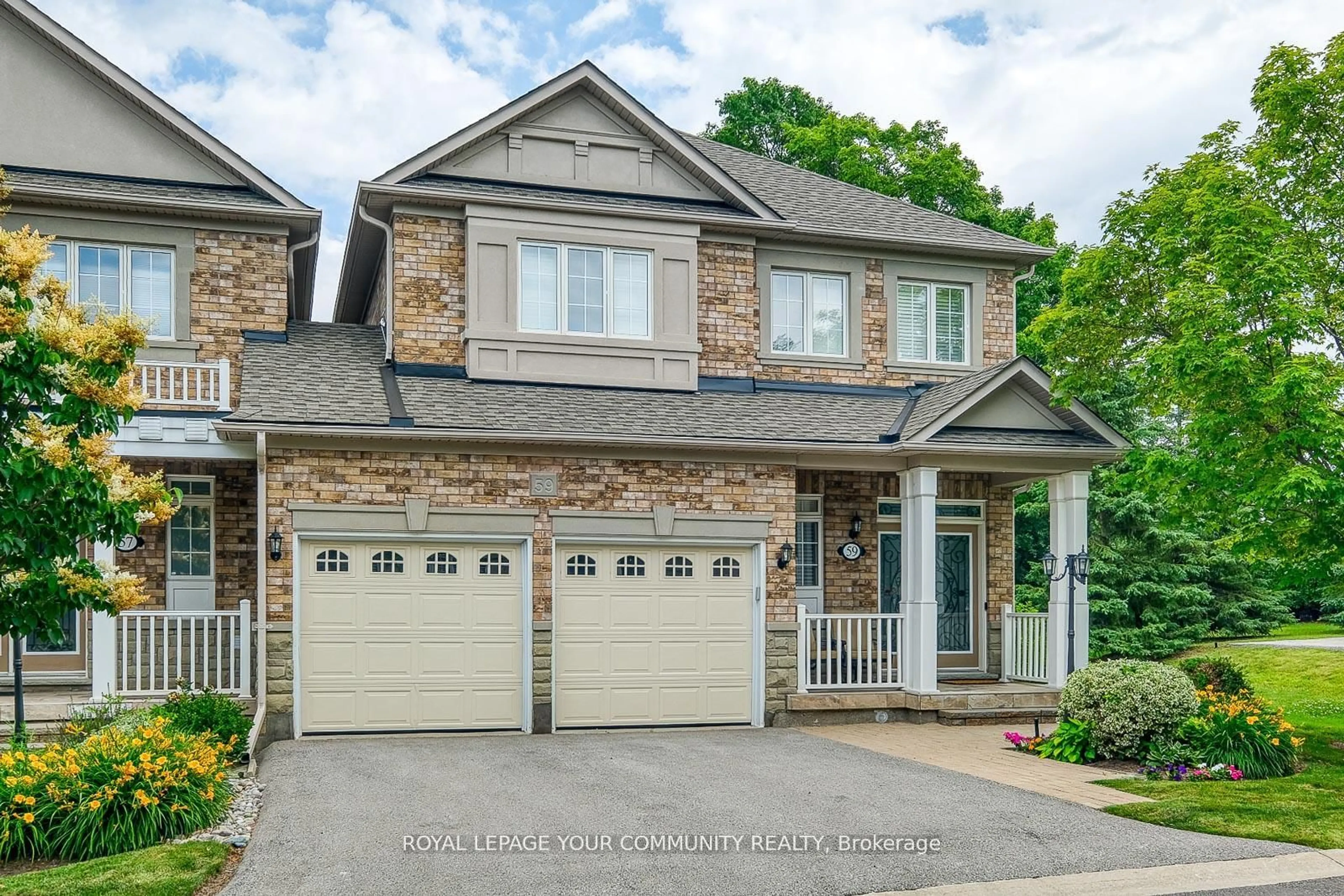 Home with brick exterior material, street for 59 Stonecliffe Cres #56, Aurora Ontario L4G 7Z7