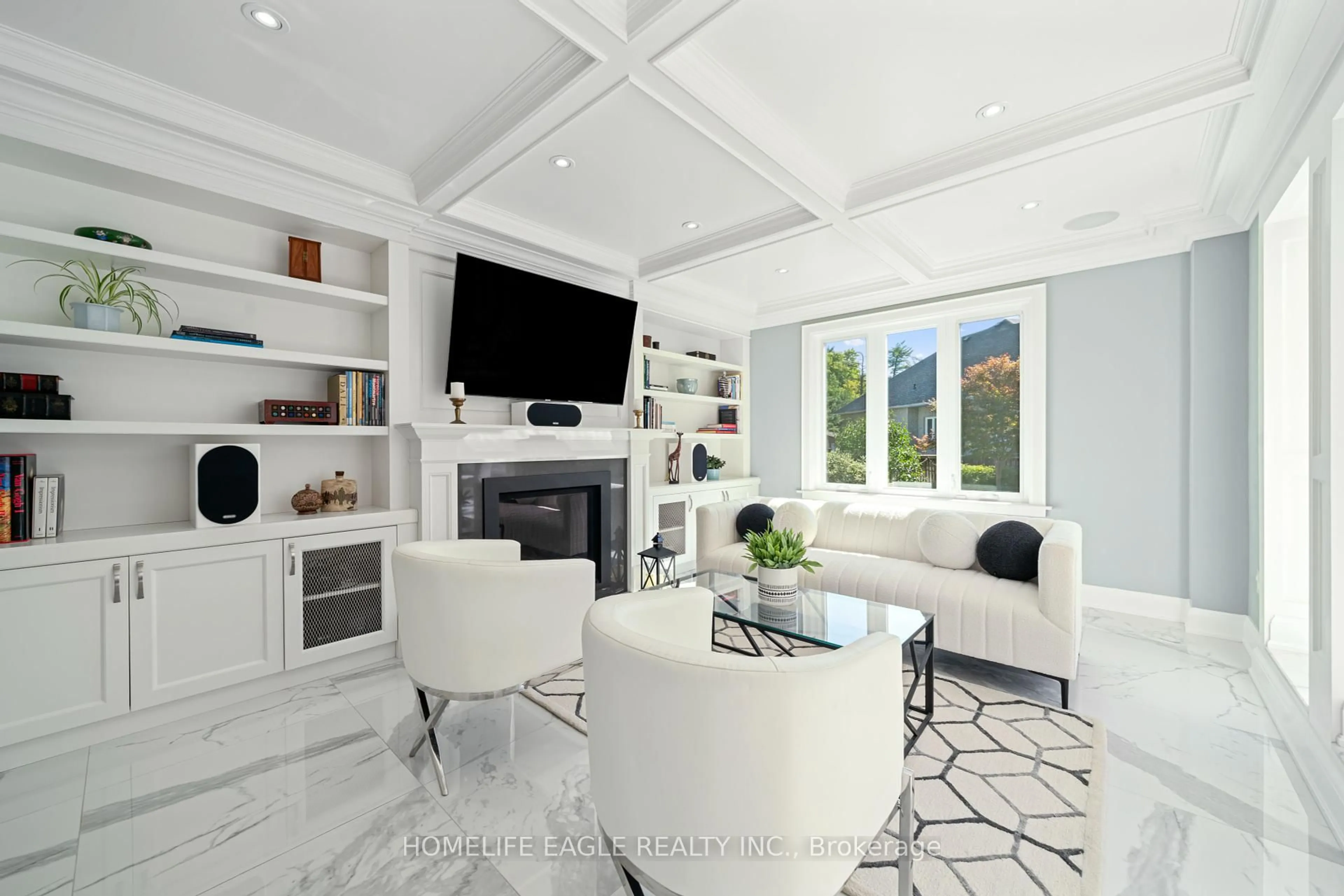 Living room with furniture, ceramic/tile floor for 31 Modesto Gdns, Vaughan Ontario L4L 8C9