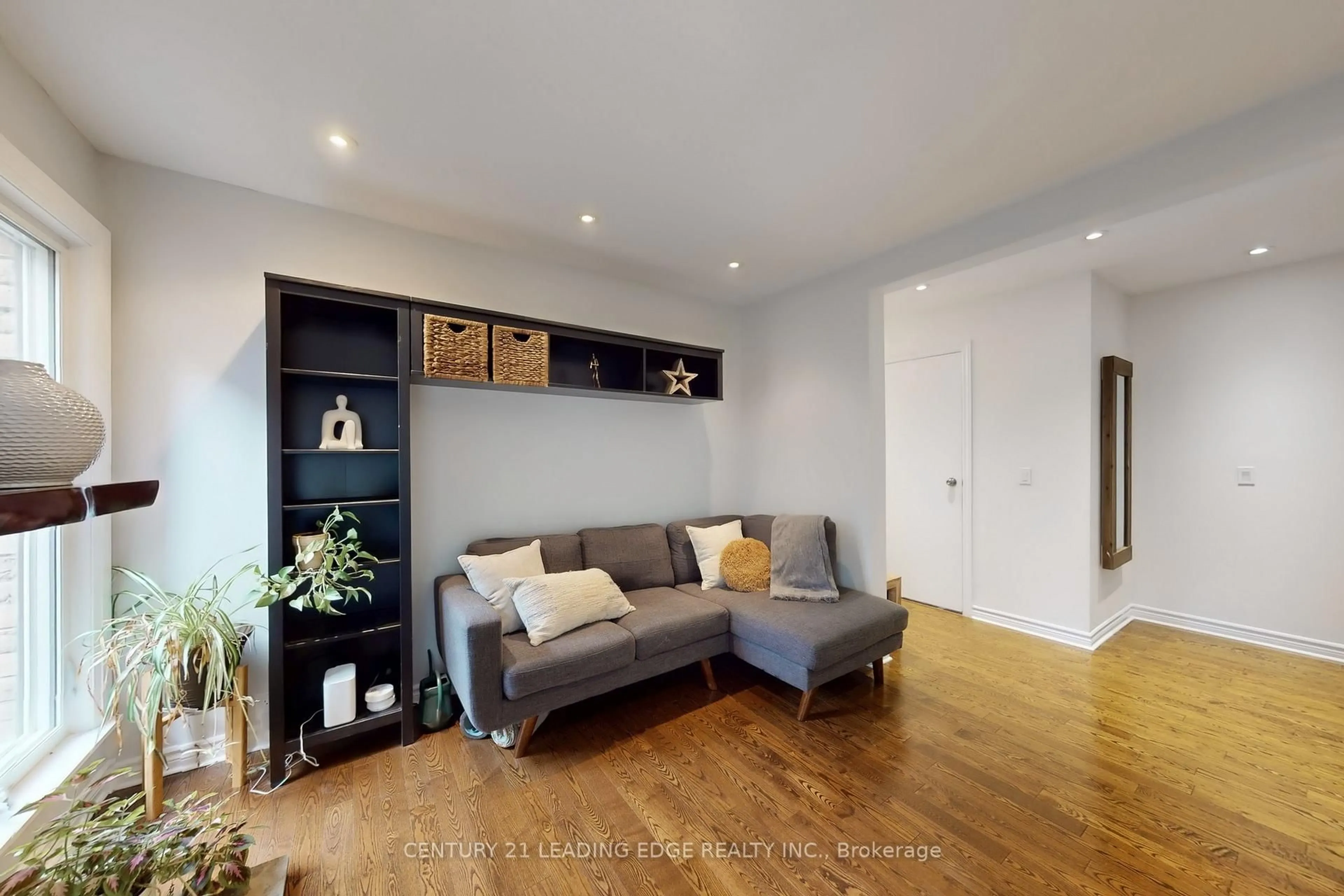 Living room with furniture, wood/laminate floor for 43 Karma Rd, Markham Ontario L3R 4S8