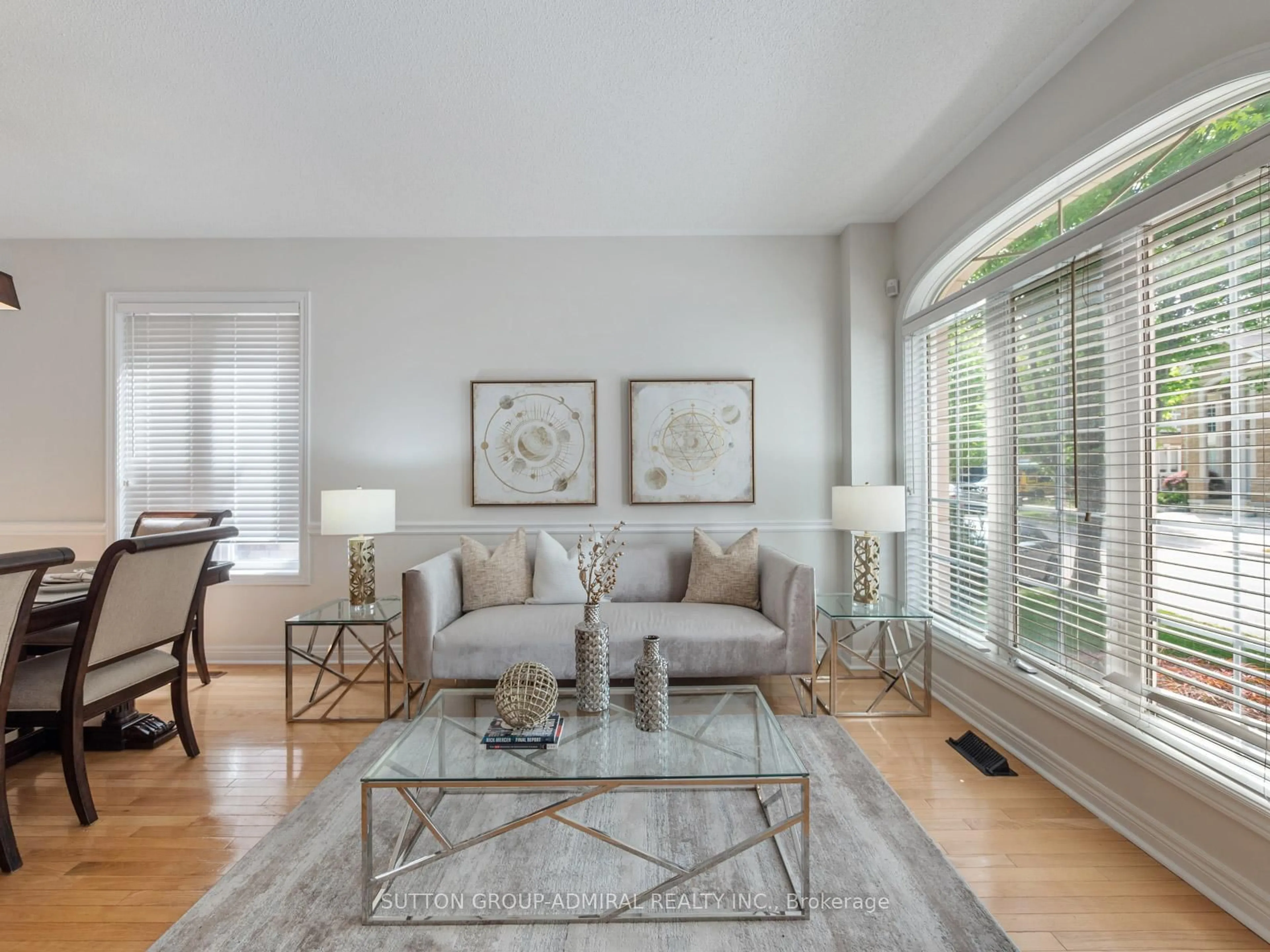 Living room with furniture, wood/laminate floor for 4 Haywood Dr, Markham Ontario L6C 3C8