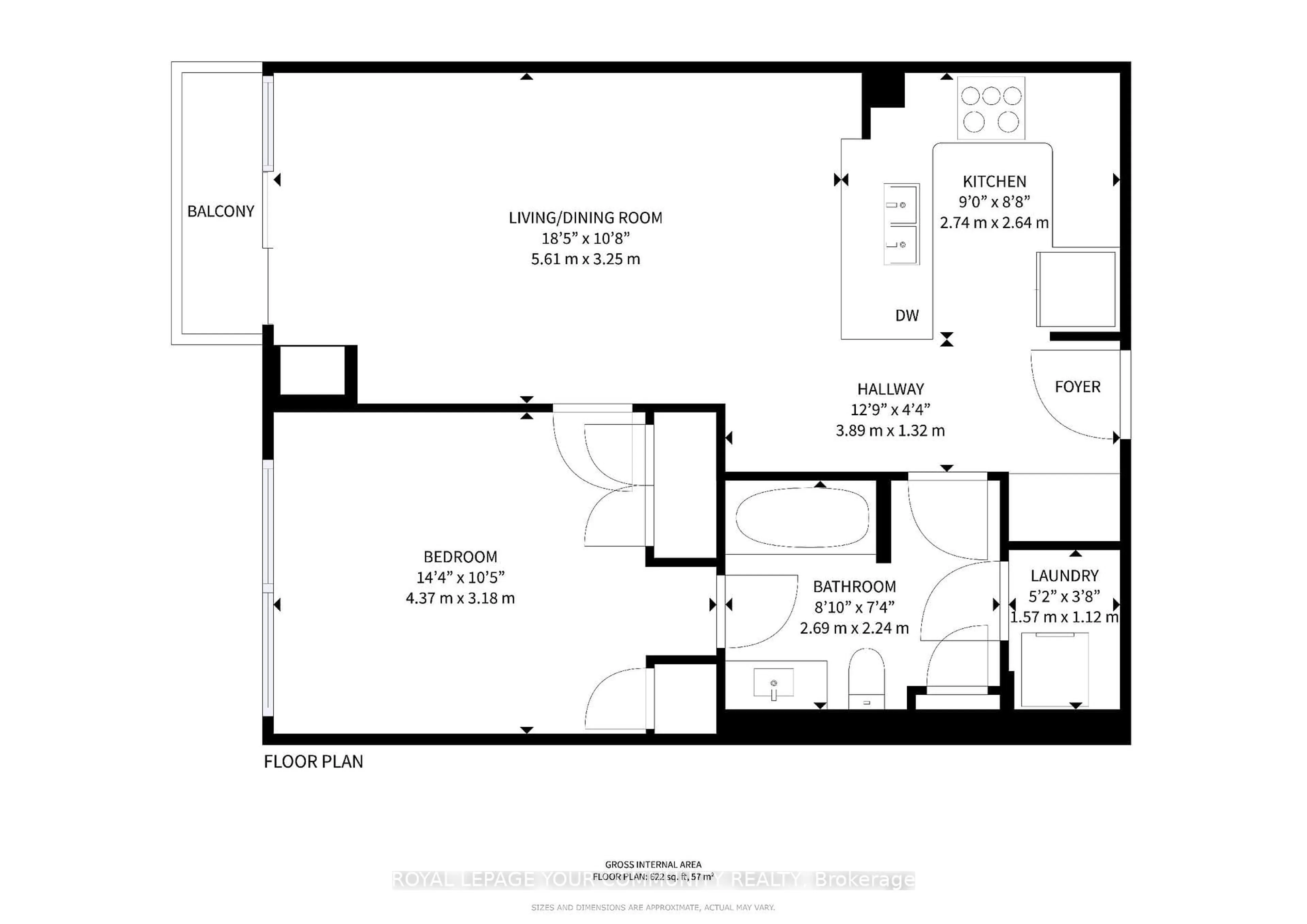 Floor plan for 23 Cox Blvd #962, Markham Ontario L3R 4G1