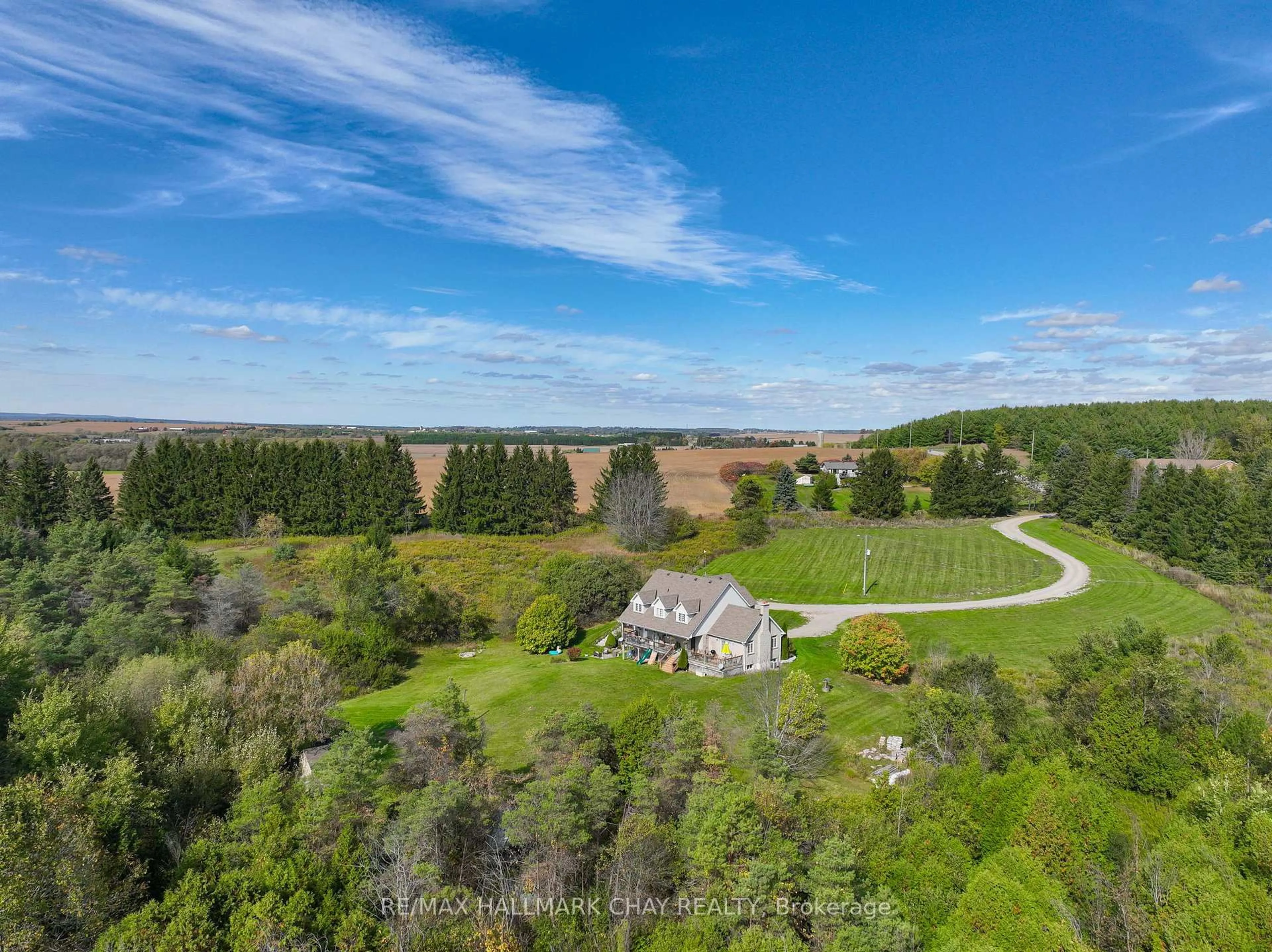 A pic from outside/outdoor area/front of a property/back of a property/a pic from drone, water/lake/river/ocean view for 4146 Concession 7 Rd, Adjala-Tosorontio Ontario L0G 1L0