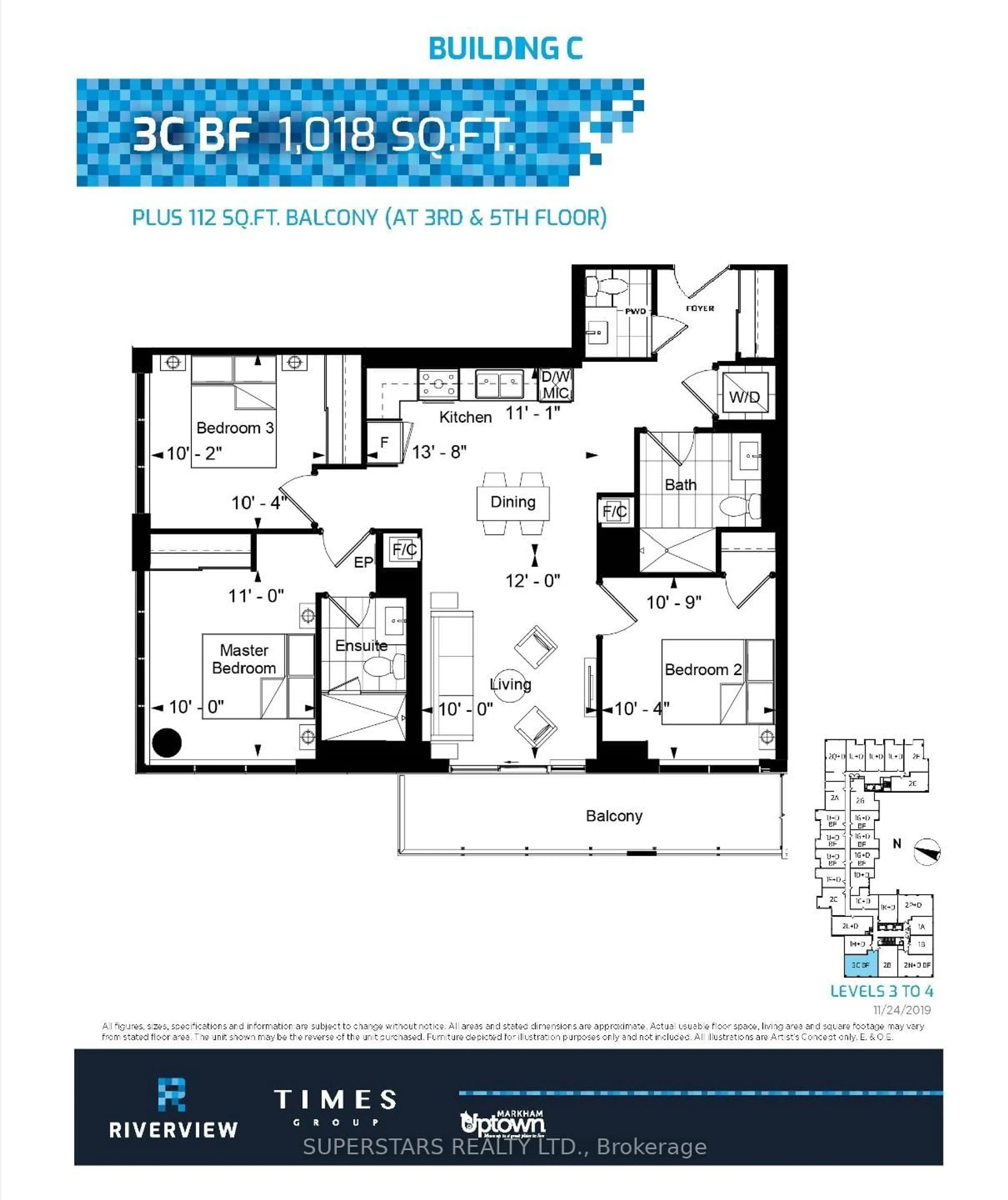 Floor plan for 38 Water Walk Dr #307, Markham Ontario L3R 6M8