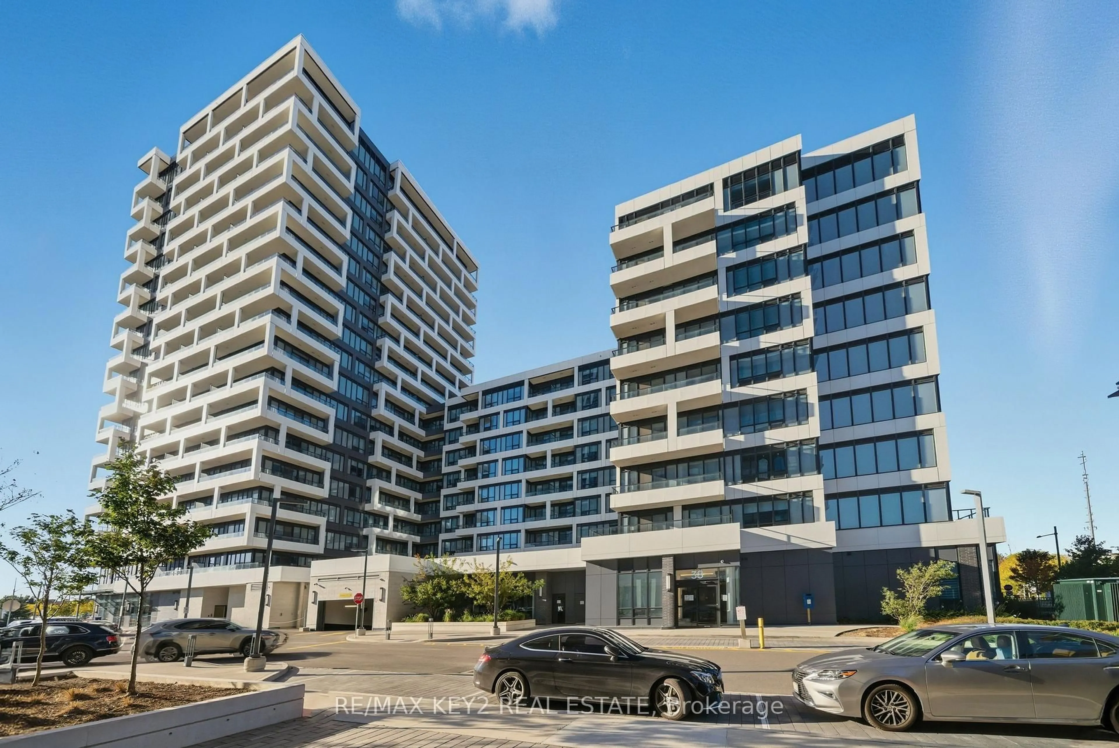 A pic from outside/outdoor area/front of a property/back of a property/a pic from drone, unknown for 38 Water Walk Dr #601, Markham Ontario L3R 6M8