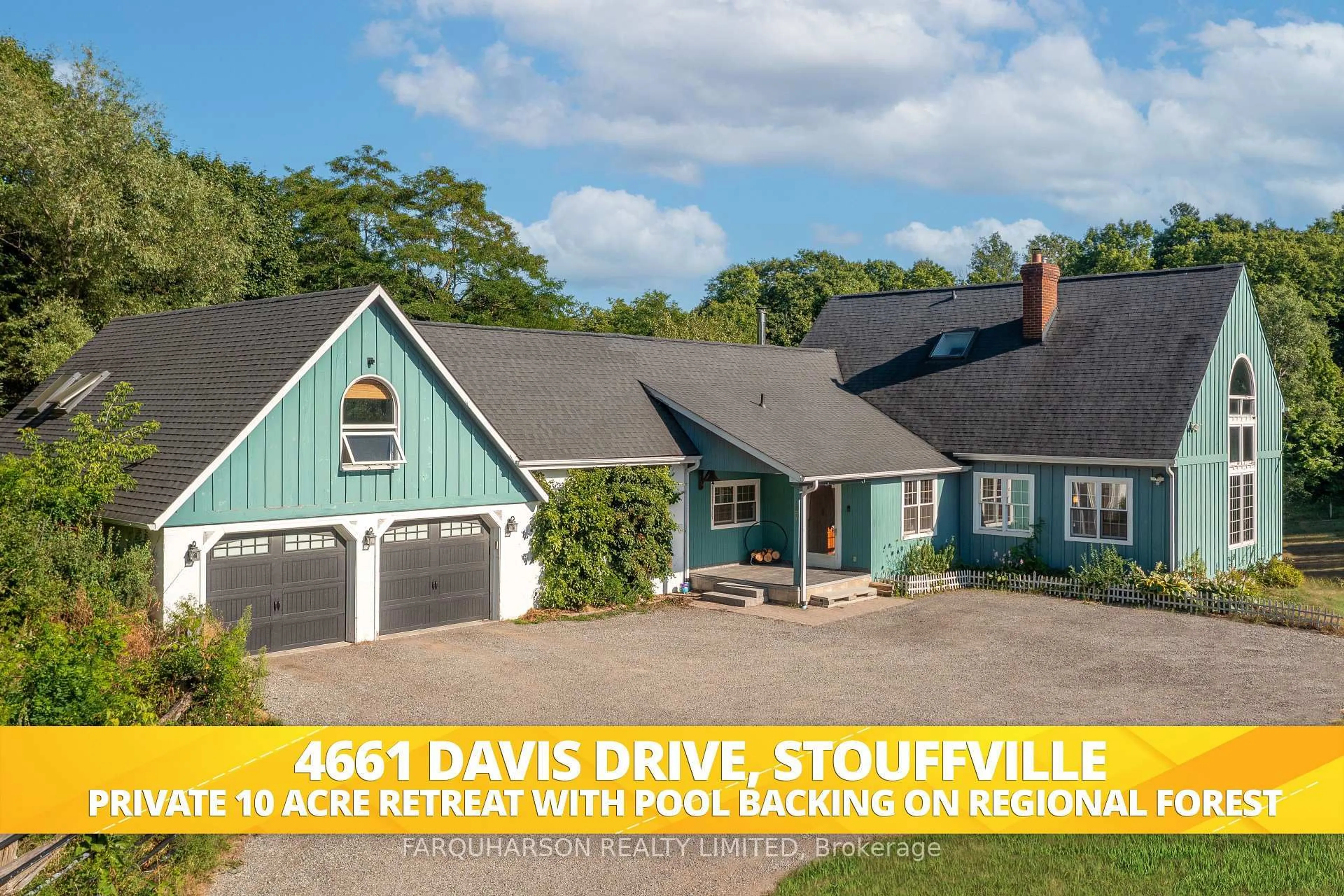 A pic from outside/outdoor area/front of a property/back of a property/a pic from drone, water/lake/river/ocean view for 4661 Davis Dr, Whitchurch-Stouffville Ontario L4A 2K2