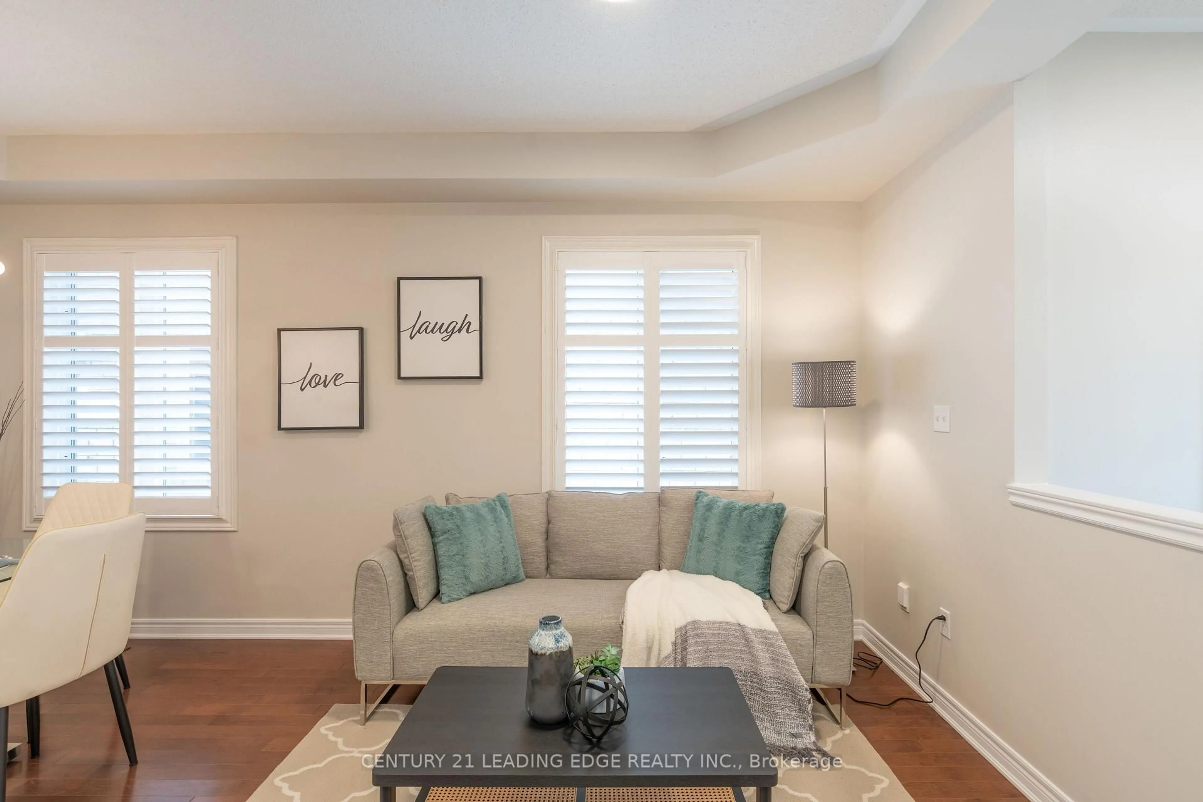 Living room with furniture, wood/laminate floor for 1163 Stuffles Cres, Newmarket Ontario L3X 0E4