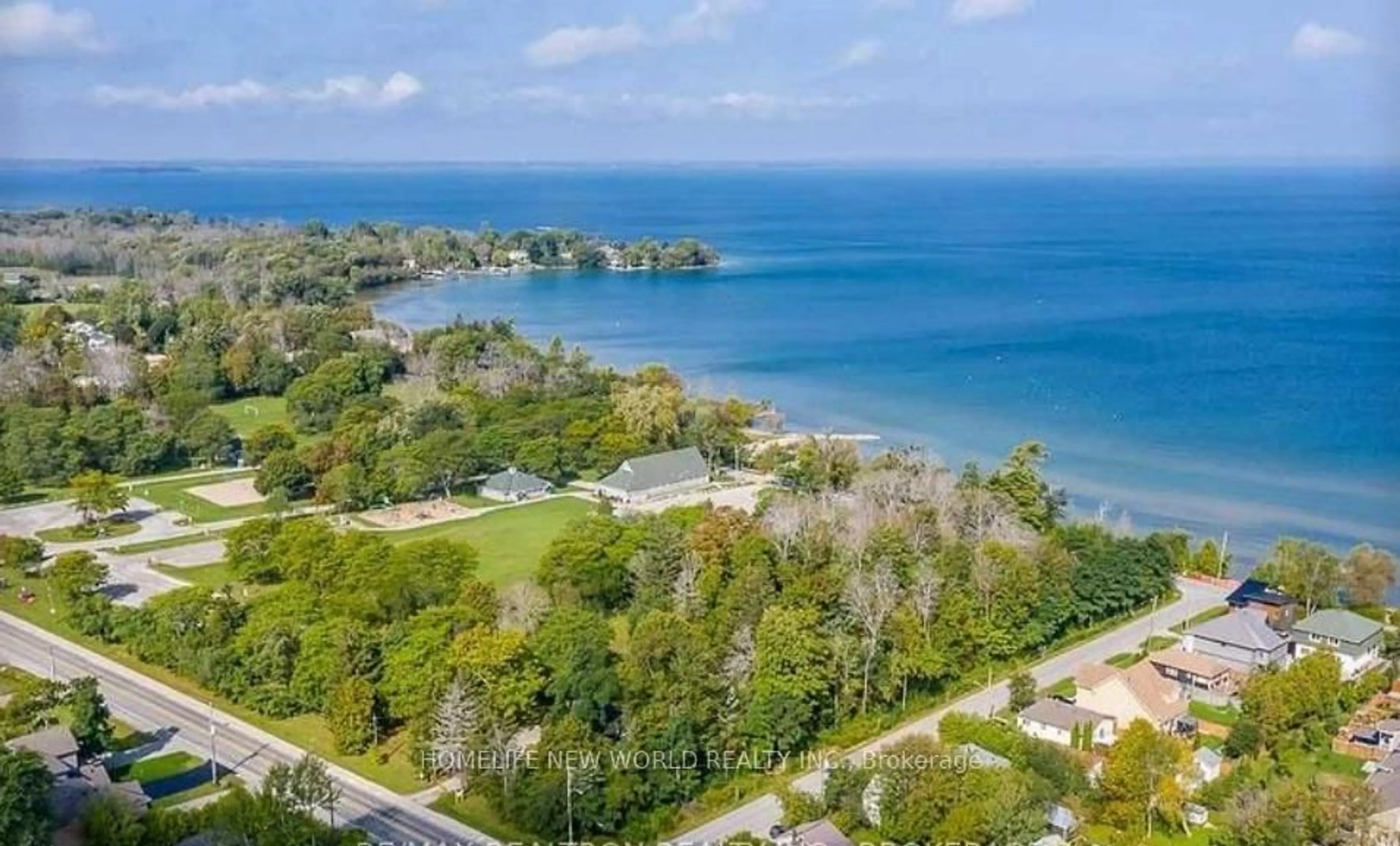 A pic from outside/outdoor area/front of a property/back of a property/a pic from drone, water/lake/river/ocean view for 65 Edith St, Georgina Ontario L0E 1L0