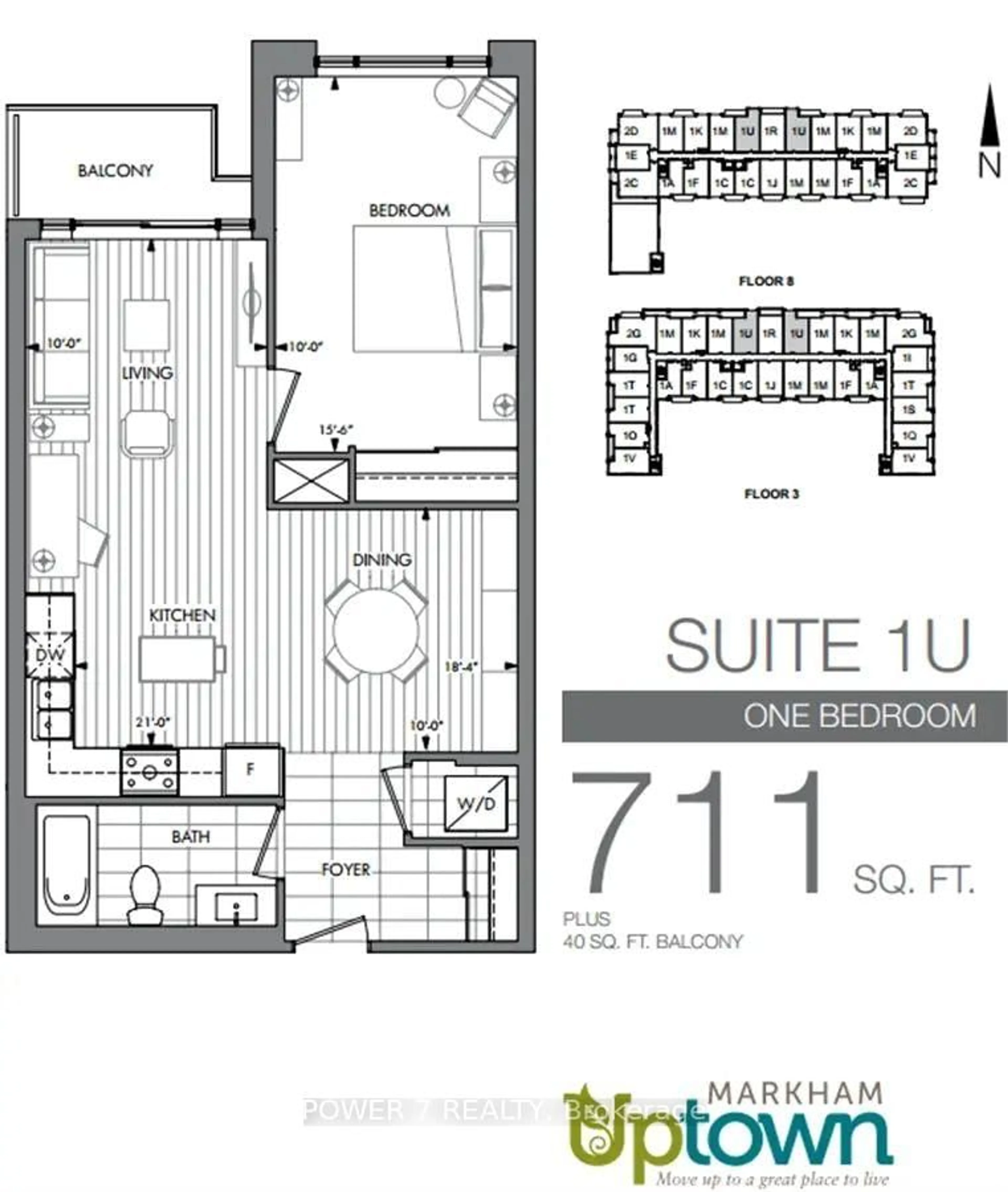 Floor plan for 28 Uptown Dr #718, Markham Ontario L3R 5M8