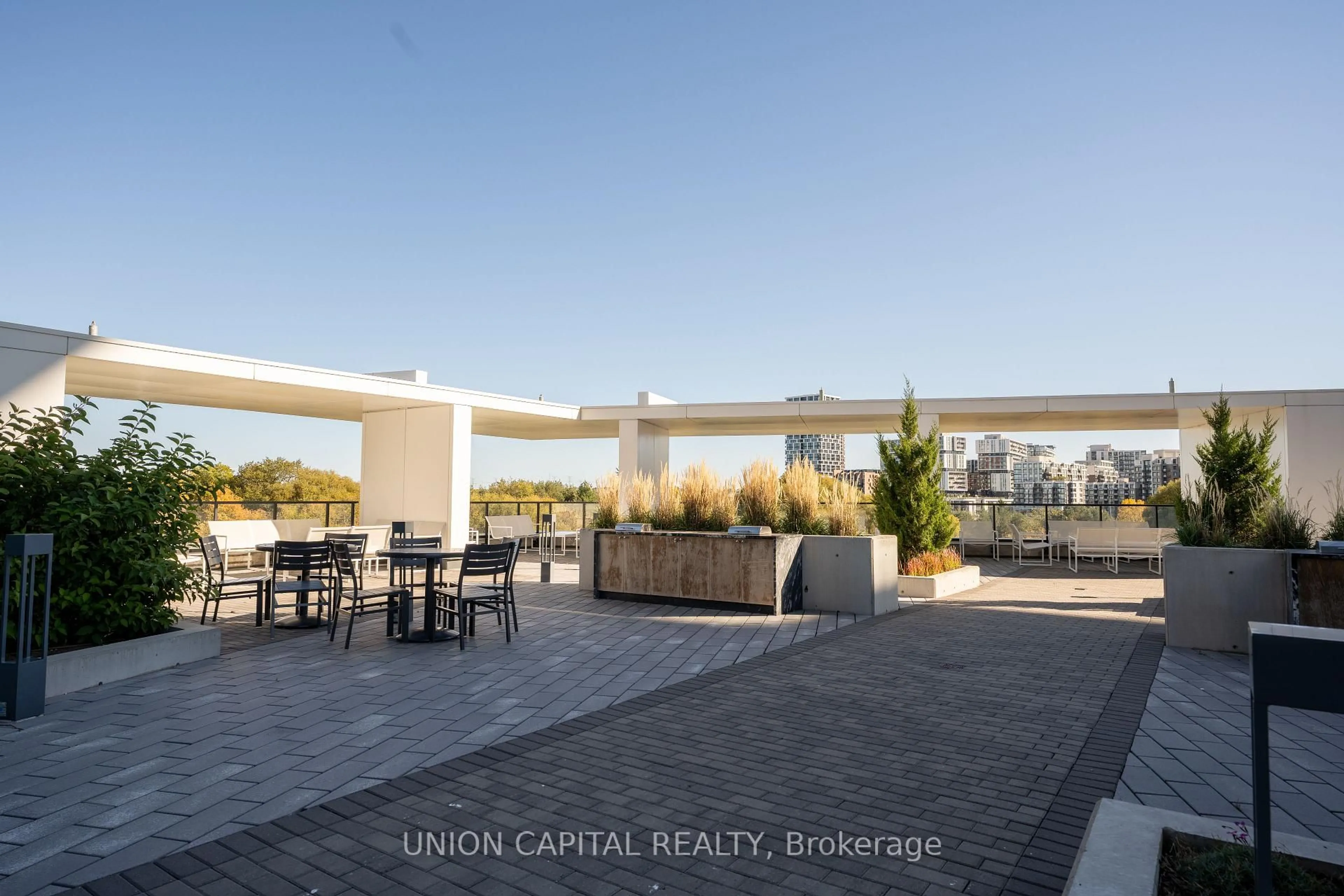 Patio, city buildings view from balcony for 38 Water Walk Dr #509, Markham Ontario L3R 6M8