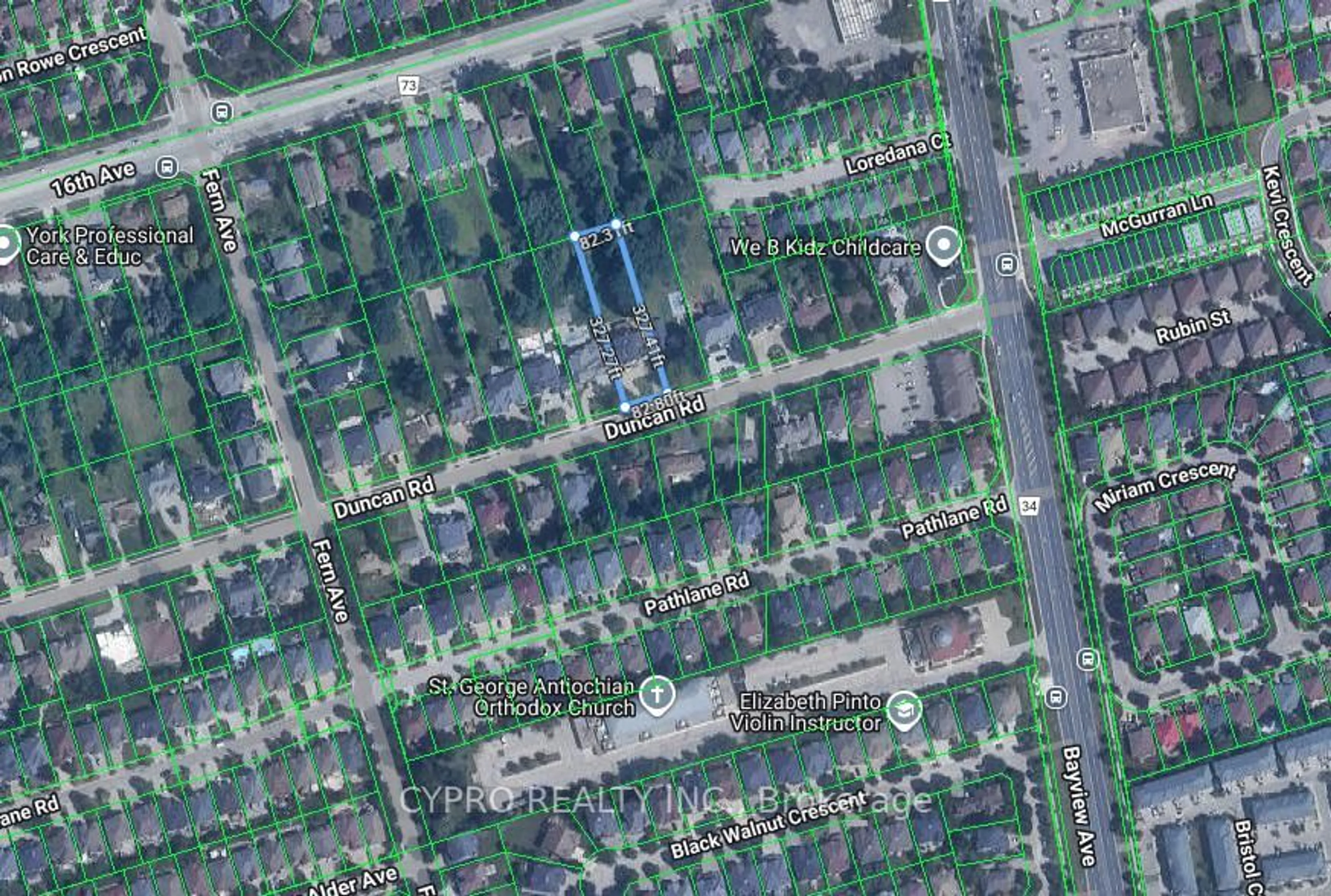 Picture of a map for 212 Duncan Rd, Richmond Hill Ontario L4C 6J9