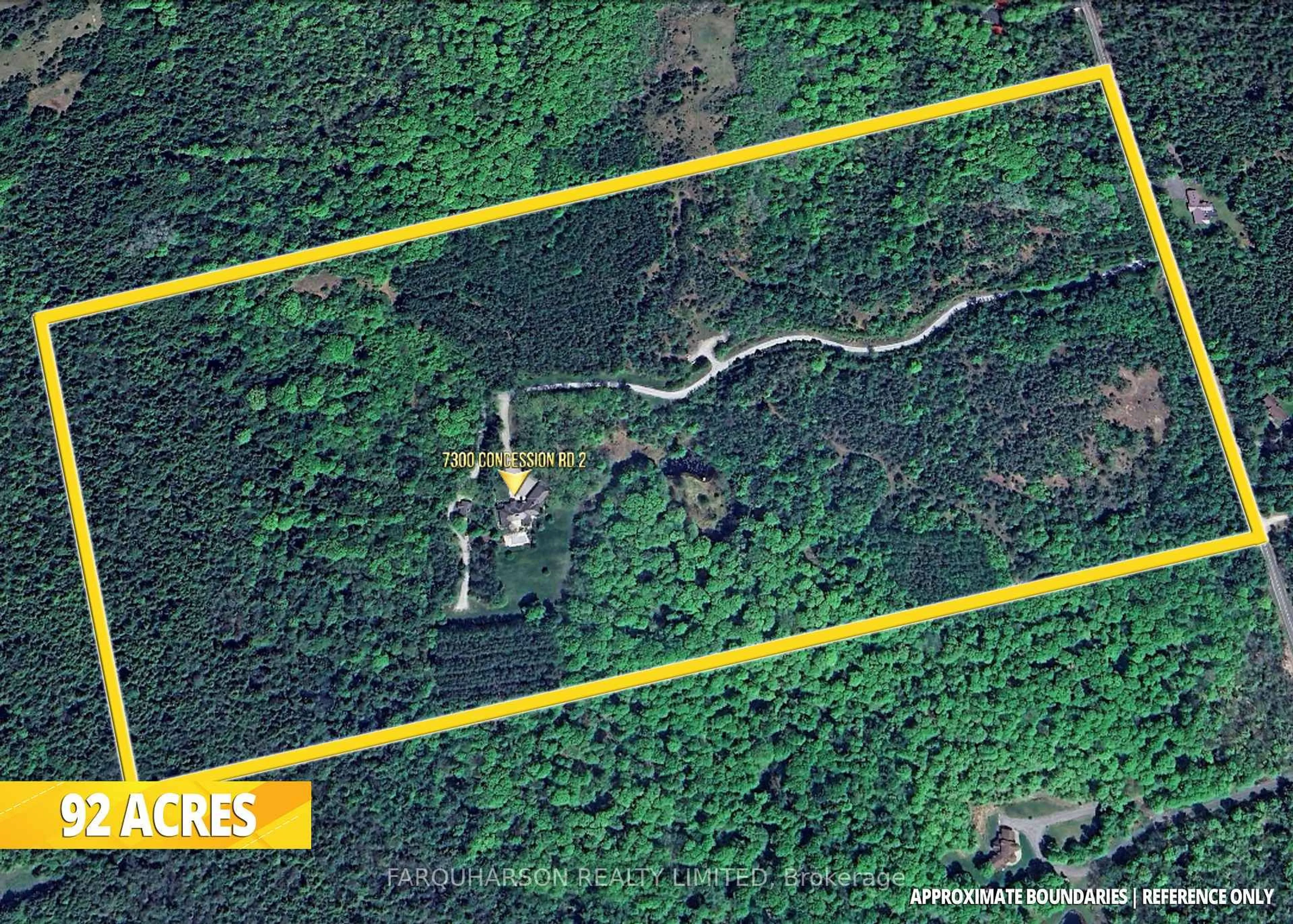 A pic from outside/outdoor area/front of a property/back of a property/a pic from drone, forest/trees view for 7300 Concession 2 Rd, Uxbridge Ontario L9P 0H8