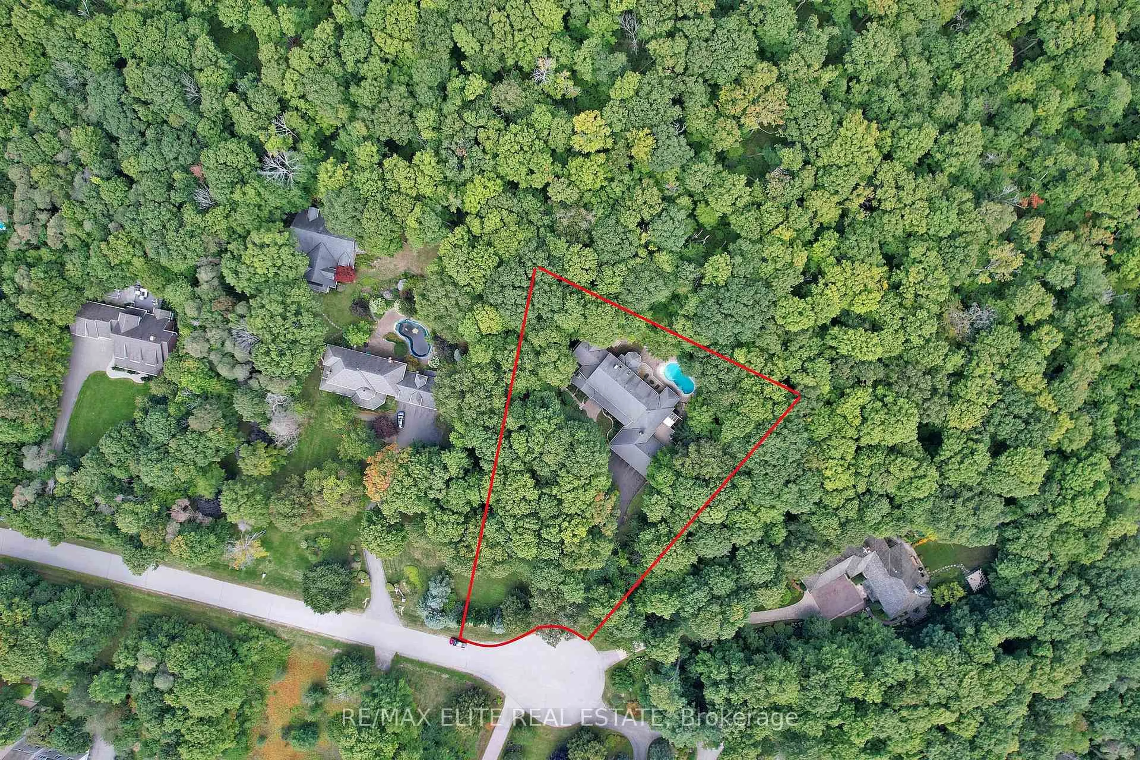 A pic from outside/outdoor area/front of a property/back of a property/a pic from drone, forest/trees view for 18 Blue Ridge Tr, Whitchurch-Stouffville Ontario L3Y 4W1