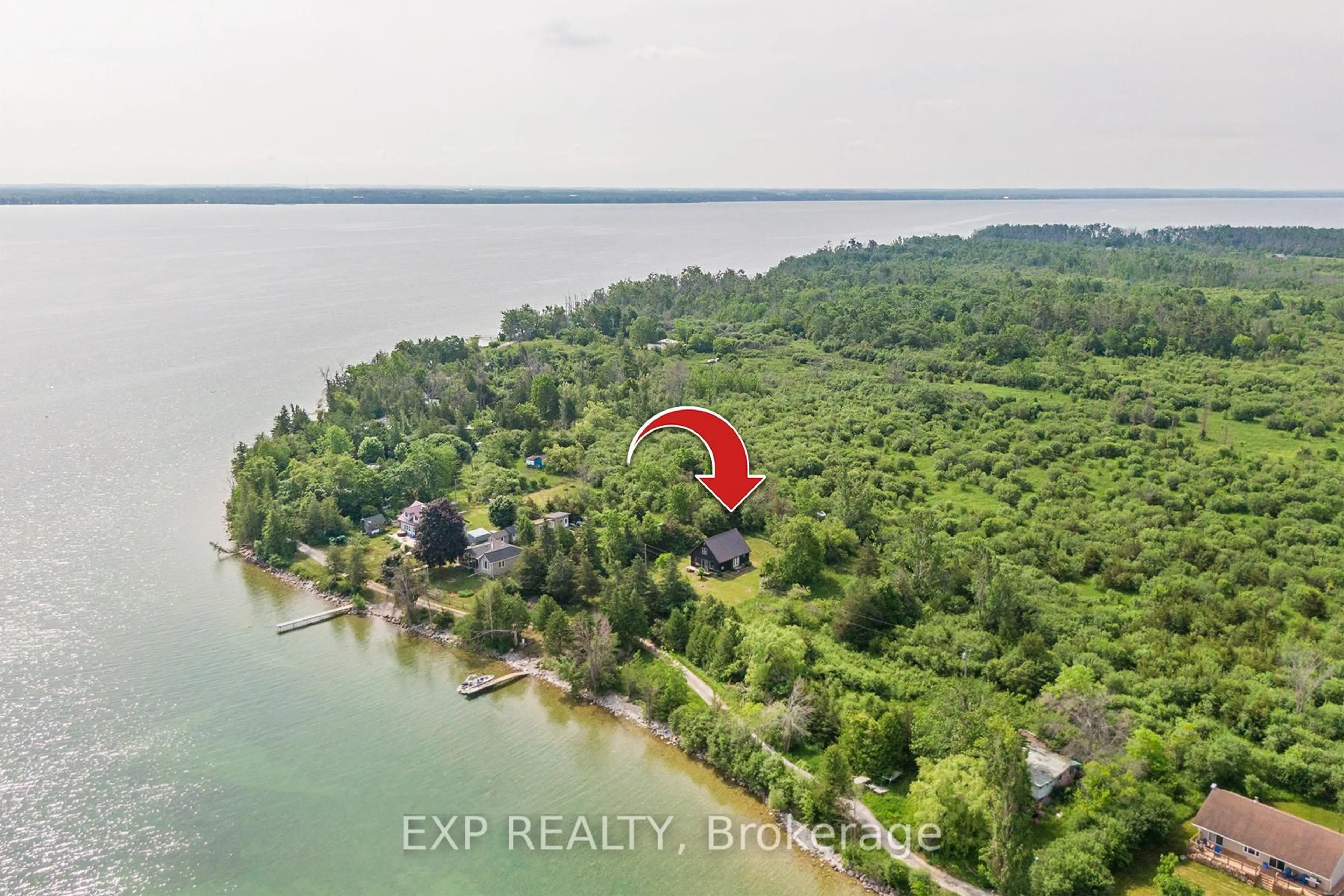 A pic from outside/outdoor area/front of a property/back of a property/a pic from drone, water/lake/river/ocean view for 40658 Shore Rd, Brock Ontario L0K 1A0
