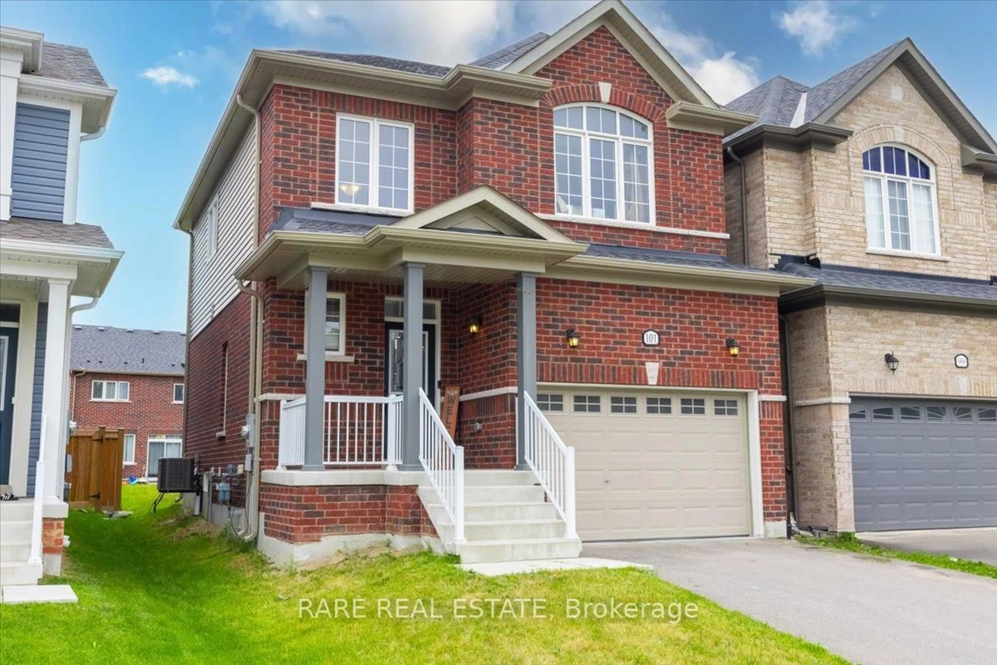 Home with brick exterior material, street for 101 Wood Cres, Essa Ontario L3W 0M5