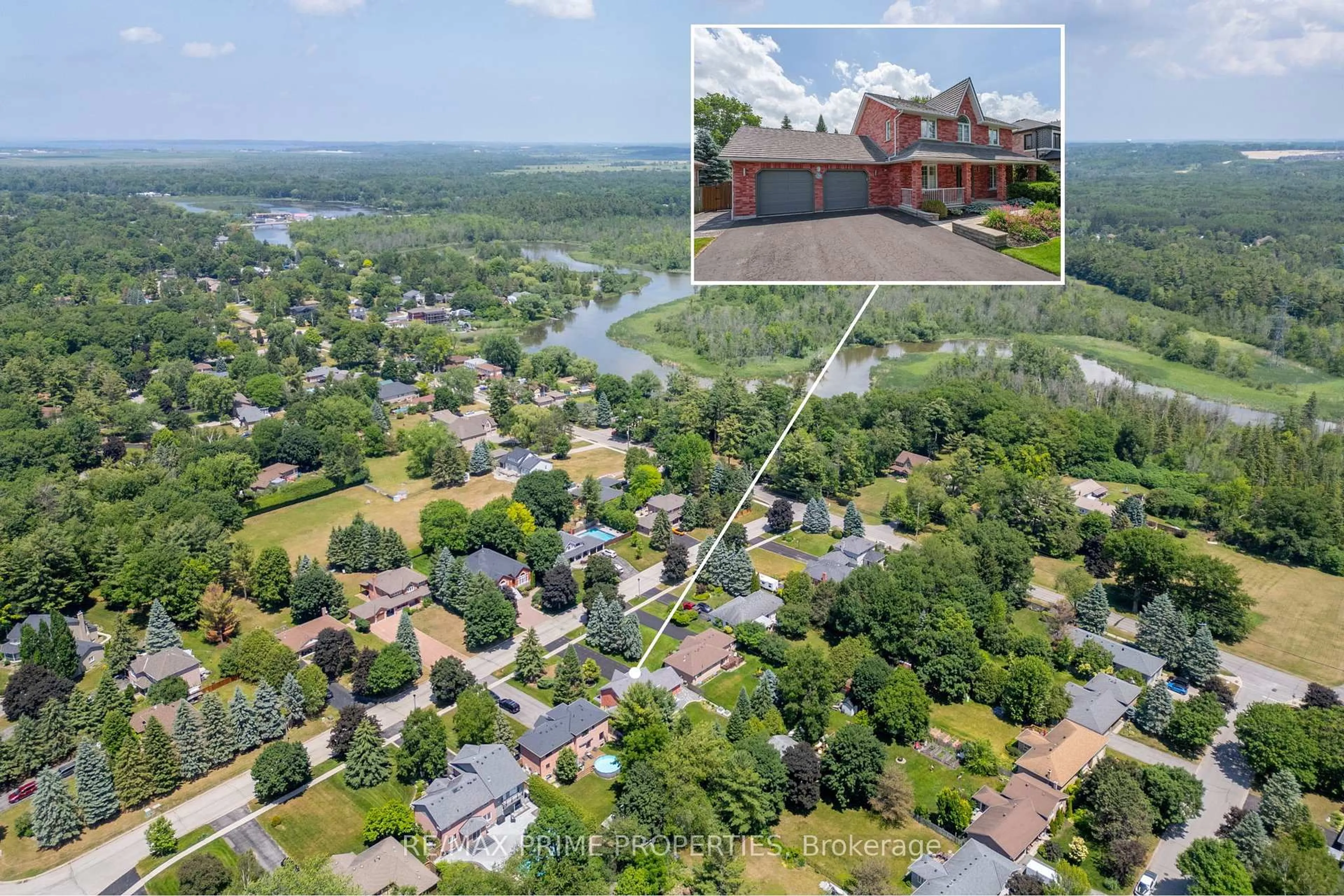 A pic from outside/outdoor area/front of a property/back of a property/a pic from drone, water/lake/river/ocean view for 9 Valentini Ave, East Gwillimbury Ontario L9N 1H9