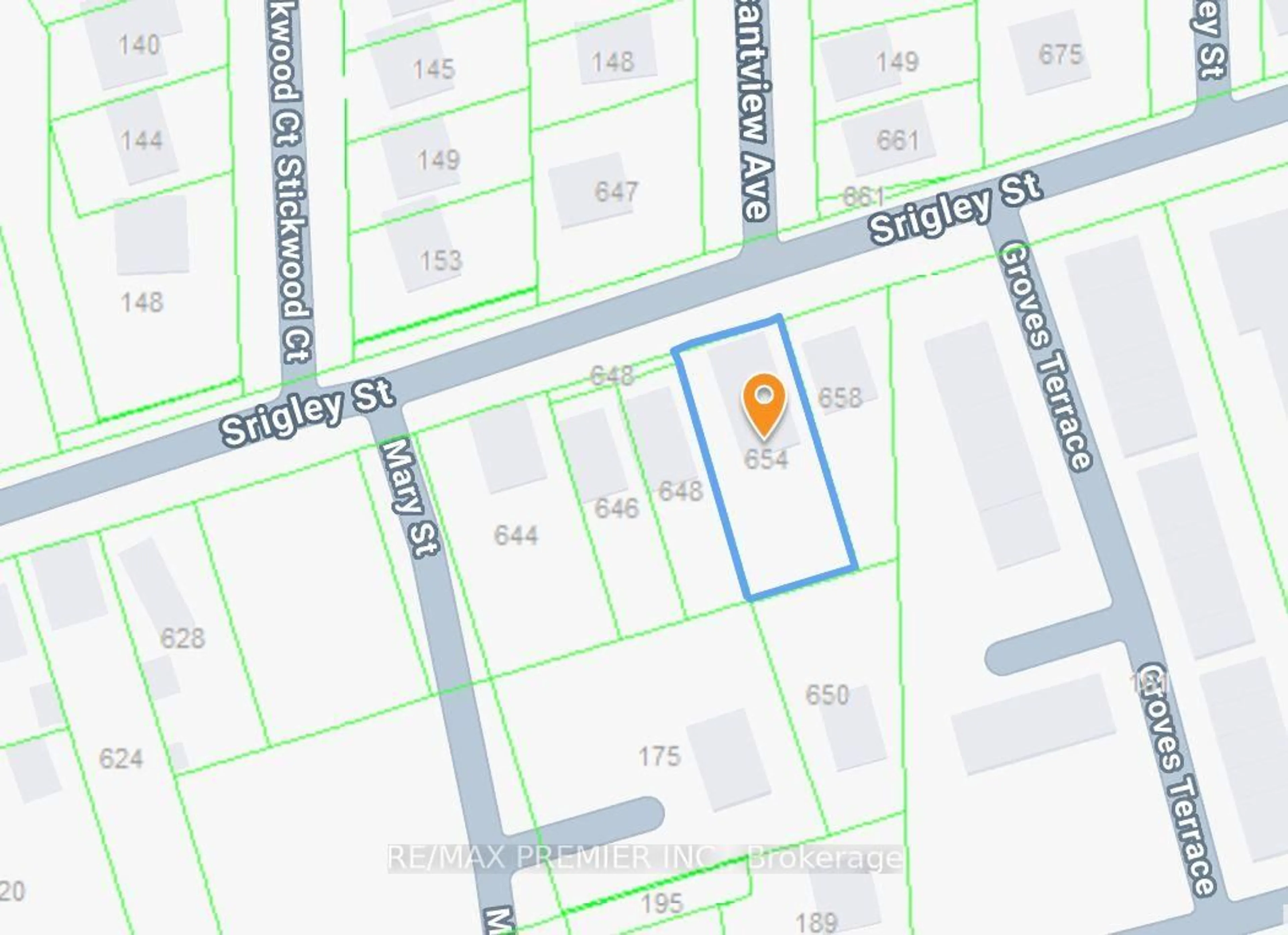 Picture of a map for 654 Srigley St, Newmarket Ontario L3Y 1W9
