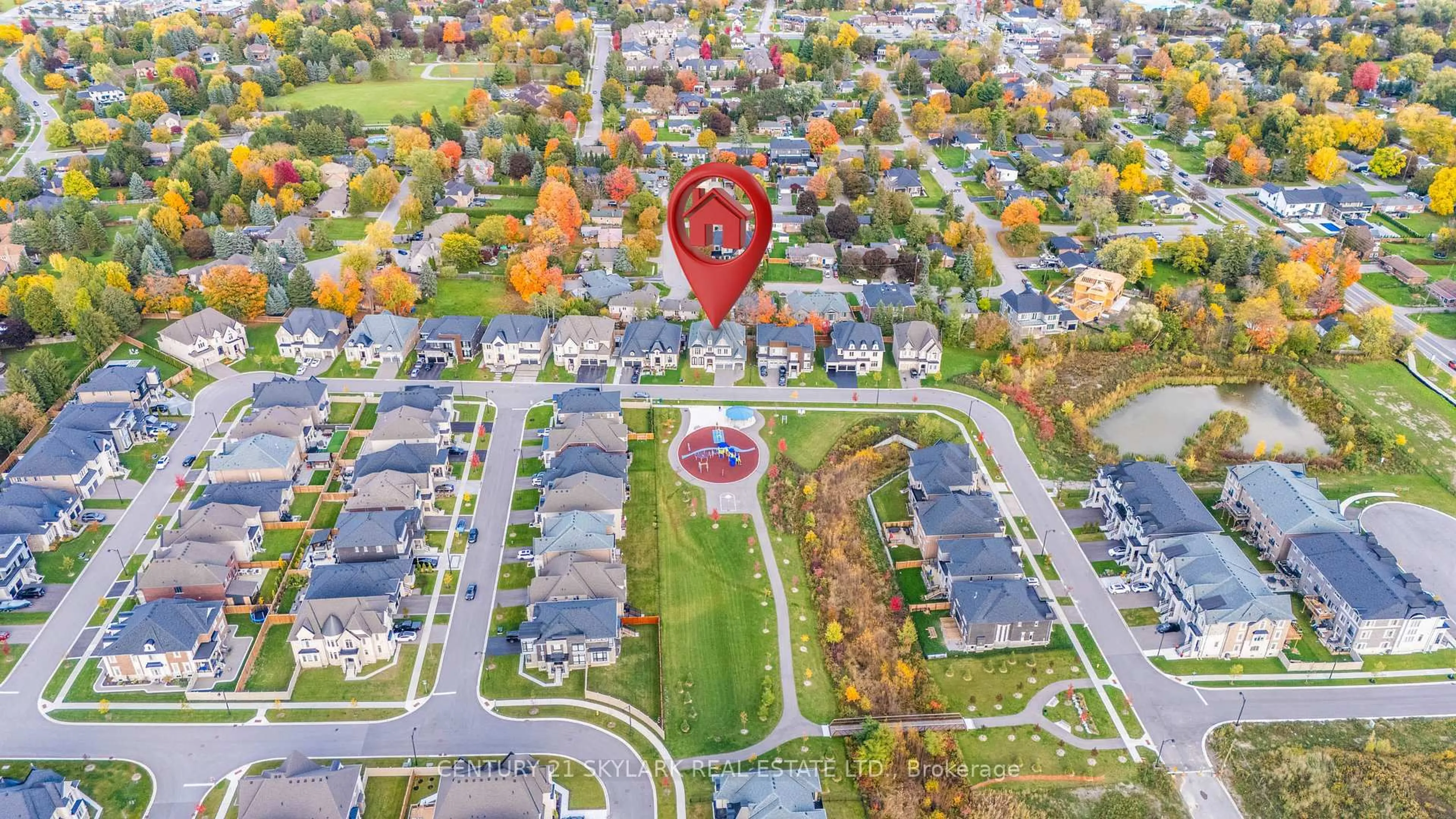 A pic from outside/outdoor area/front of a property/back of a property/a pic from drone, street for 84 Stokes Dr, King Ontario L7B 0P8