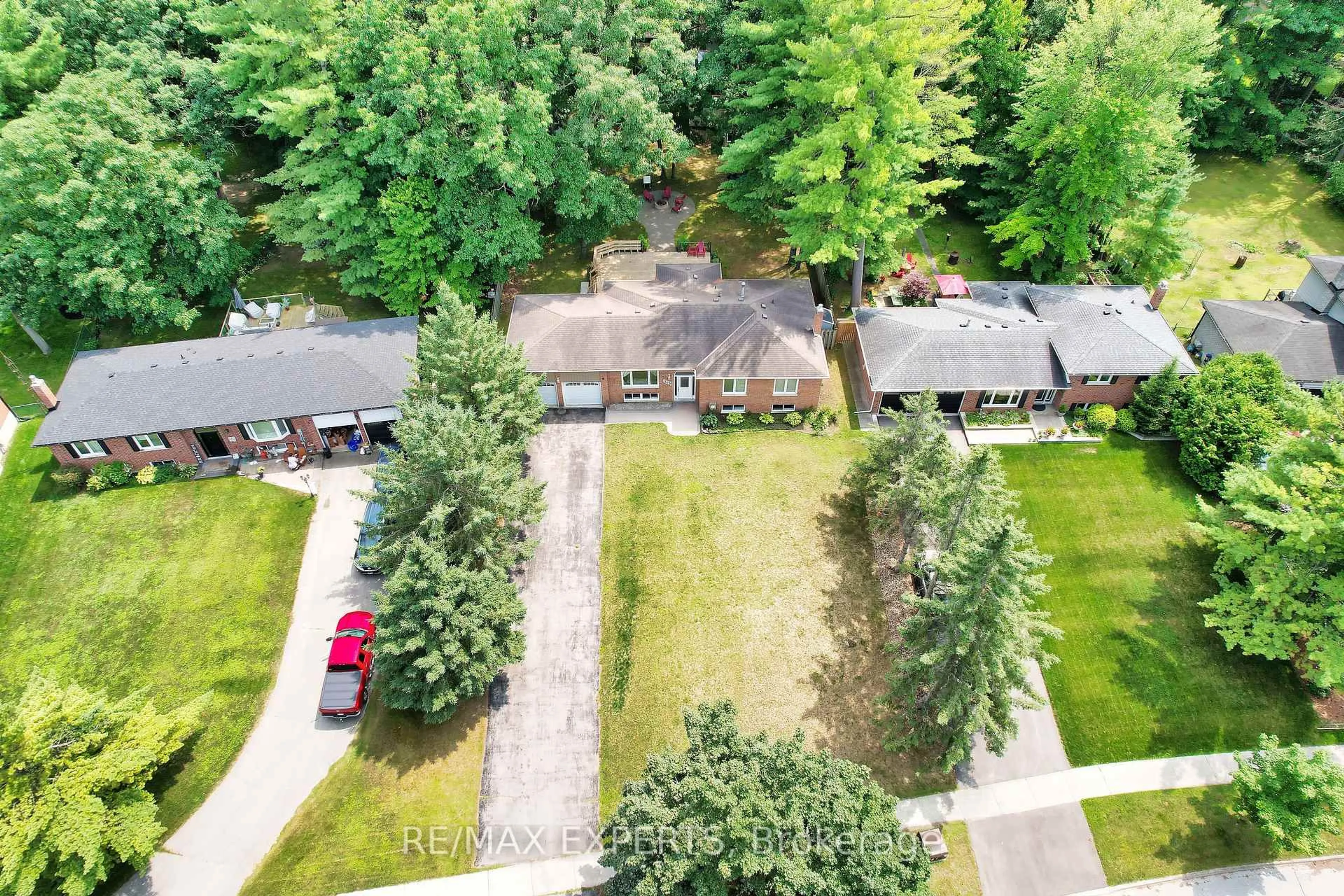 A pic from outside/outdoor area/front of a property/back of a property/a pic from drone, forest/trees view for 203 Park Ave, East Gwillimbury Ontario L9N 1J7
