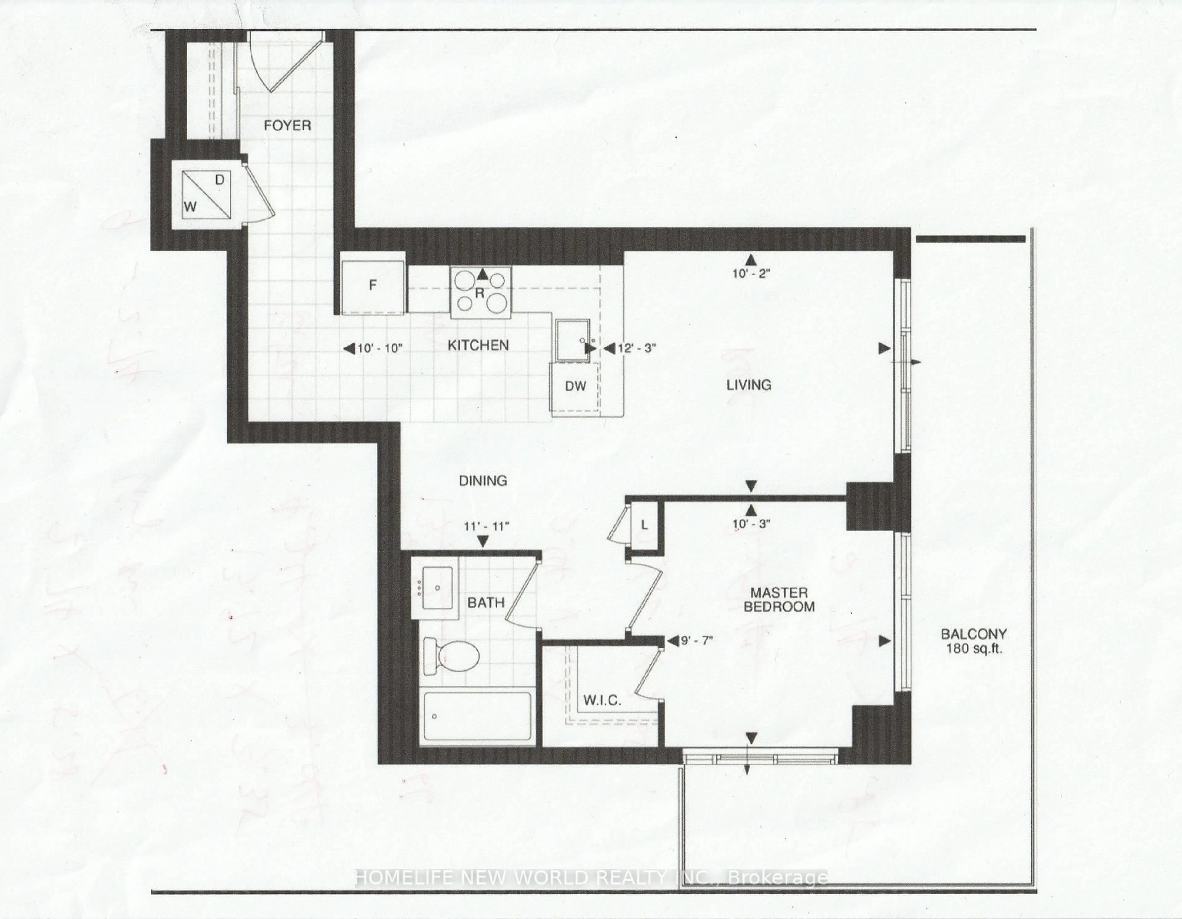 Floor plan for 9205 Yonge St #1004, Richmond Hill Ontario L4C 1V5