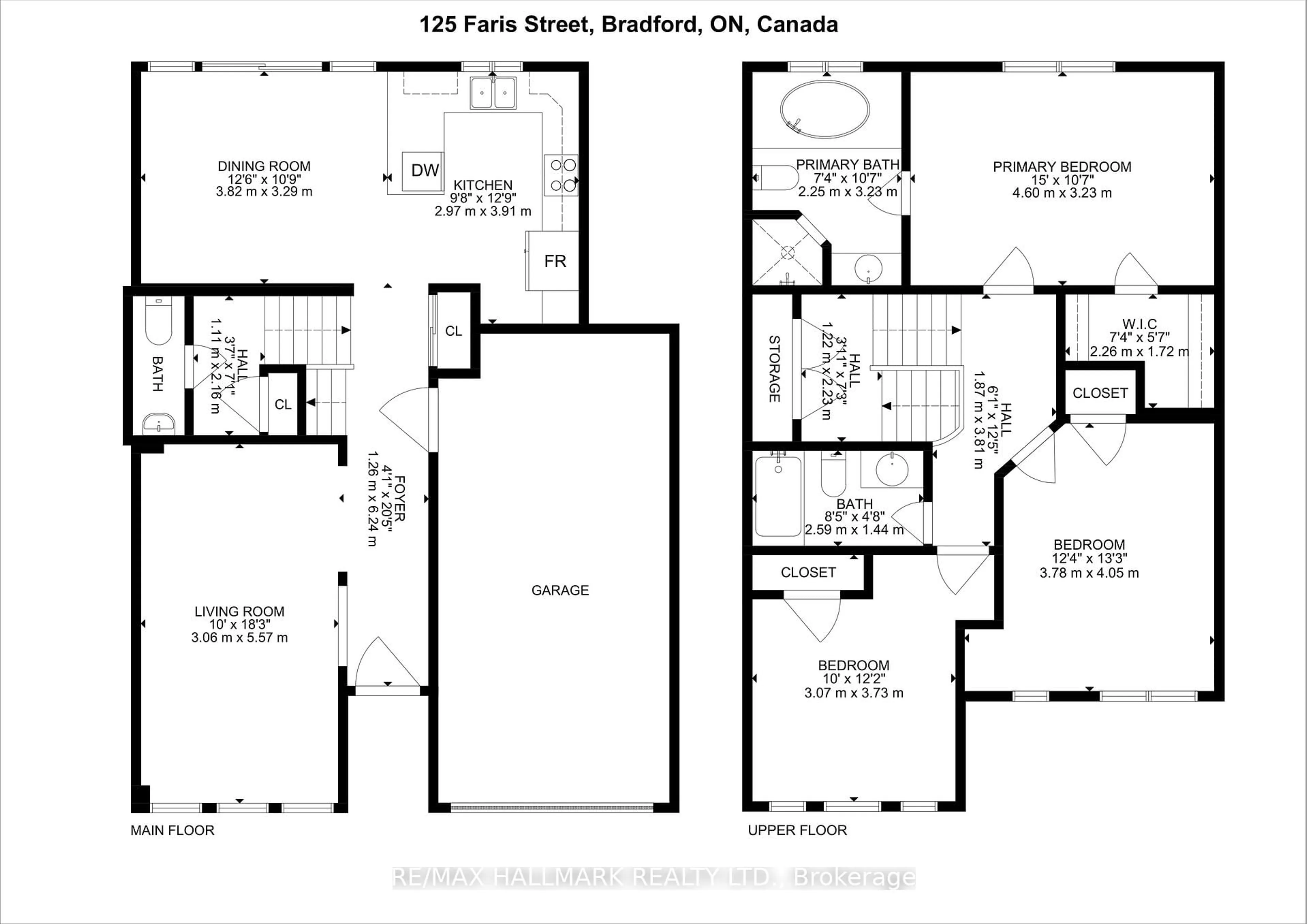 Floor plan for 125 Faris St, Bradford West Gwillimbury Ontario L3Z 0C6