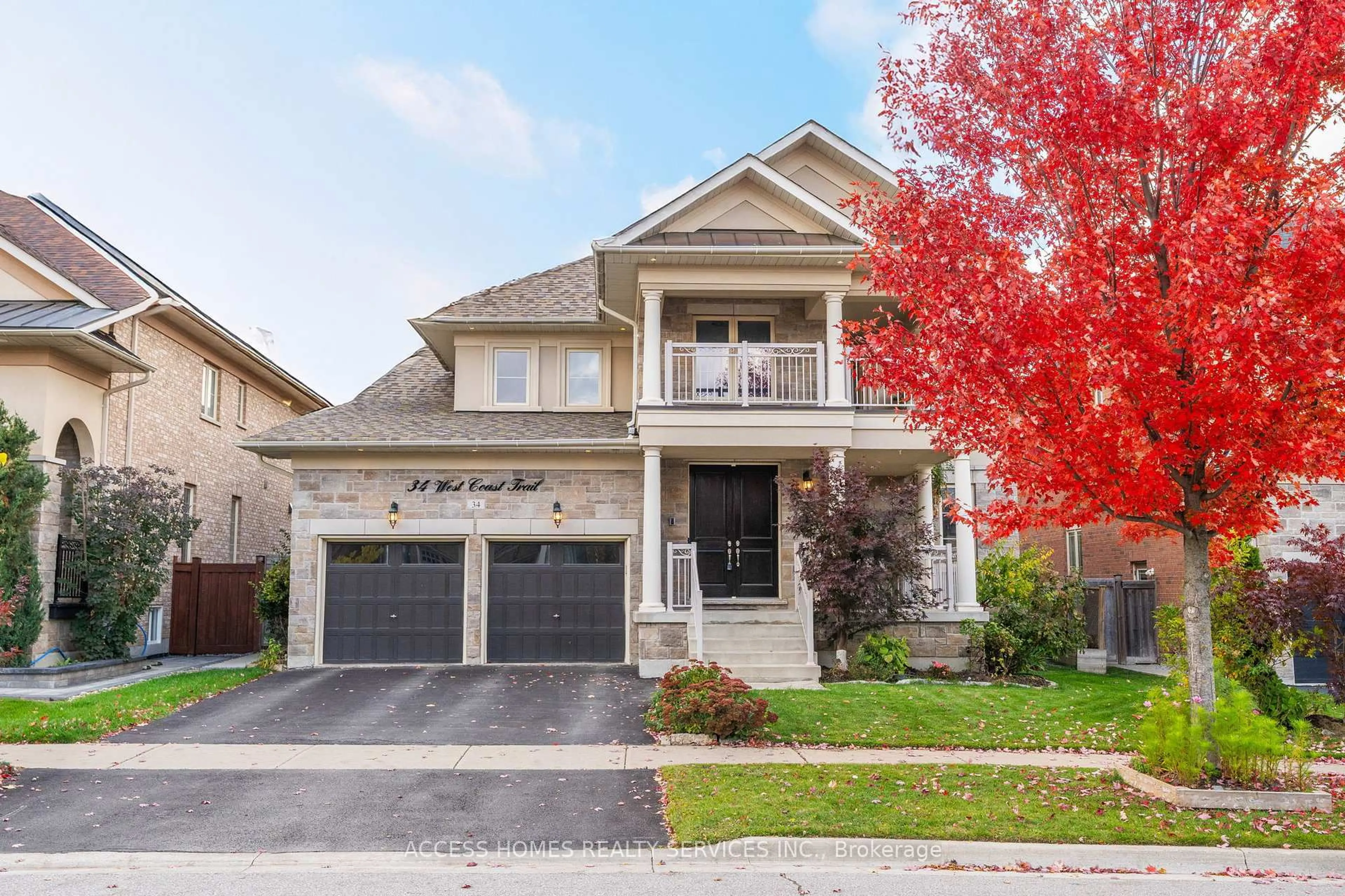 Home with brick exterior material, street for 34 West Coast Tr, King Ontario L7B 0A4
