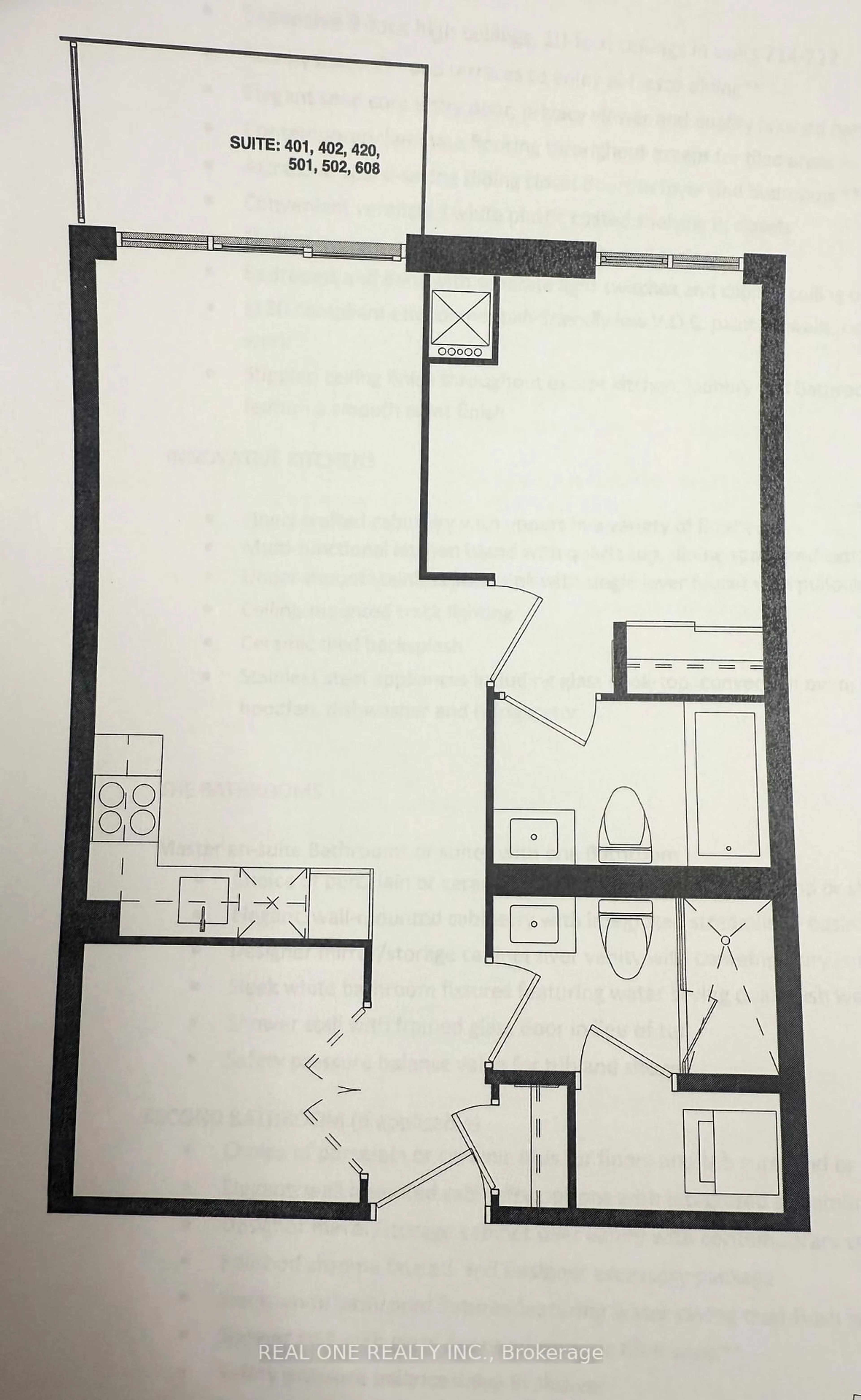 Floor plan for 38 Simcoe Prom #C802, Markham Ontario L6G 0H7