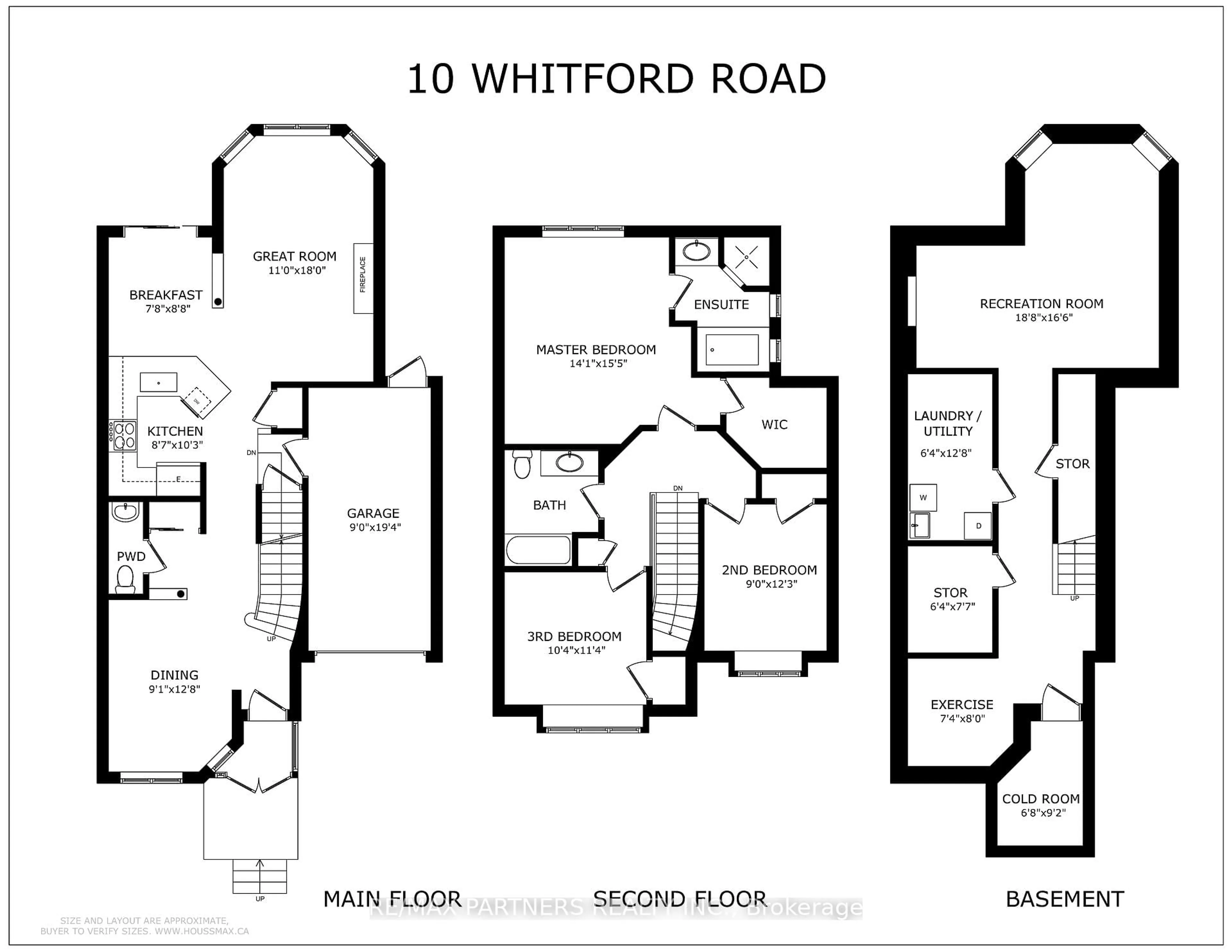 Floor plan for 10 Whitford Rd, Markham Ontario L6C 2J3