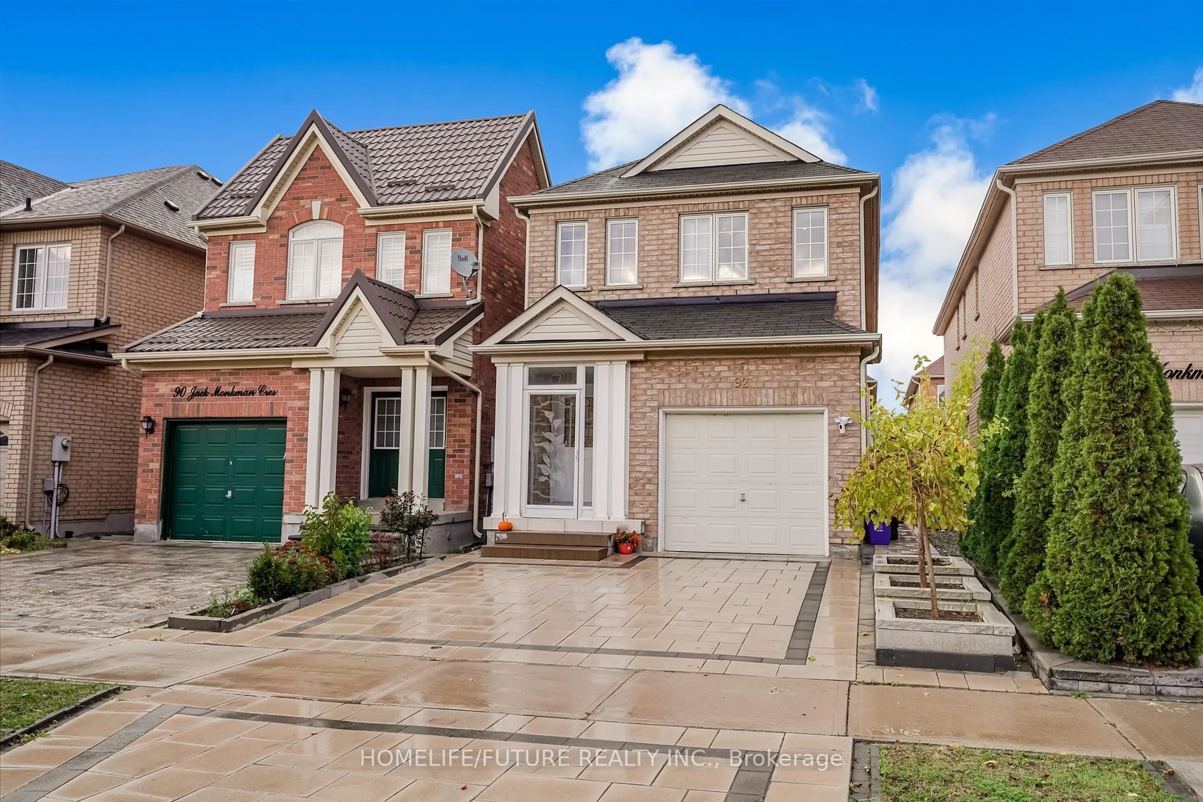 Home with brick exterior material, street for 92 Jack Monkman Cres, Markham Ontario L3S 0A4