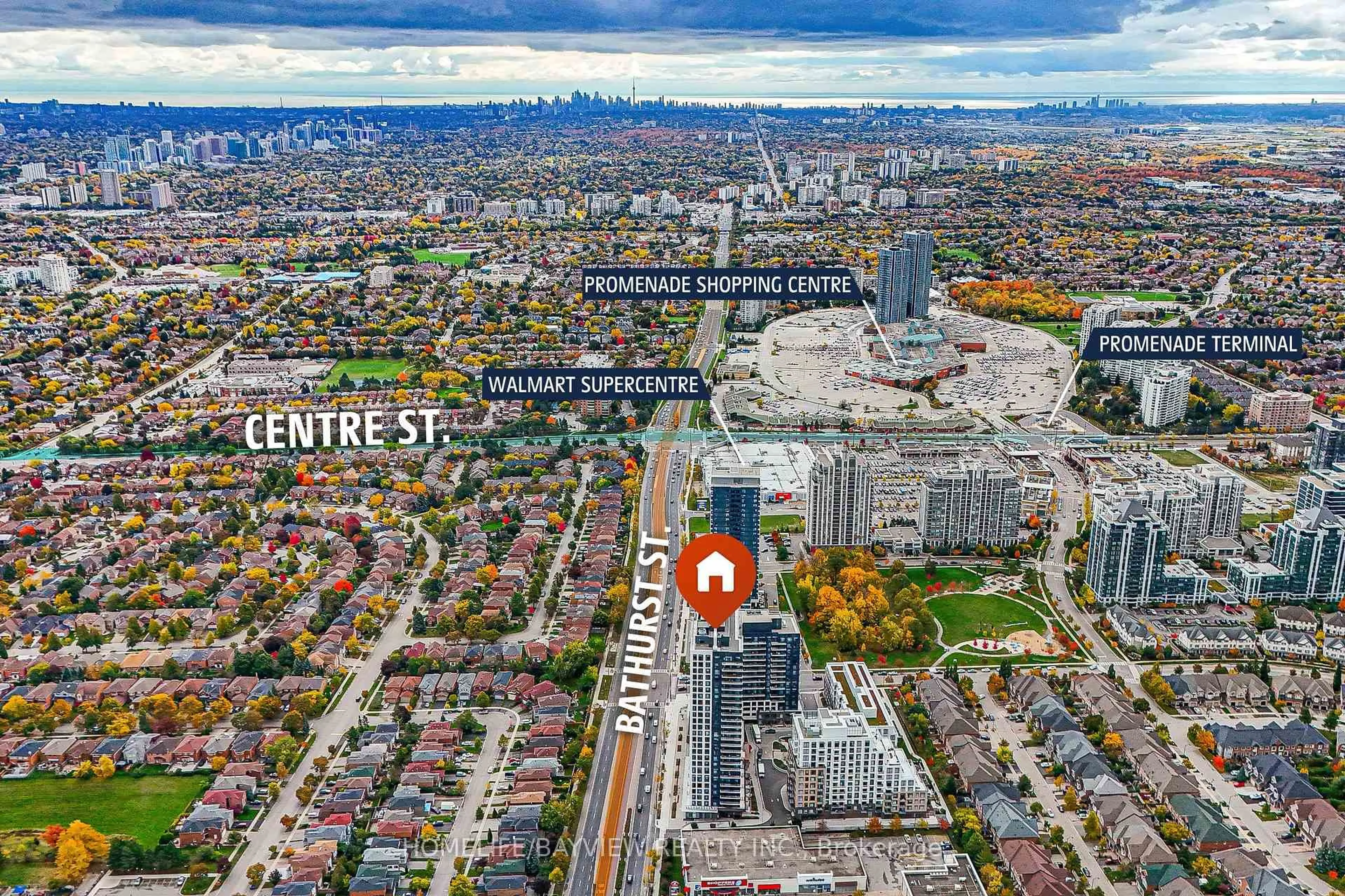 A pic from outside/outdoor area/front of a property/back of a property/a pic from drone, street for 7950 Bathurst St #617, Vaughan Ontario L4J 0L4