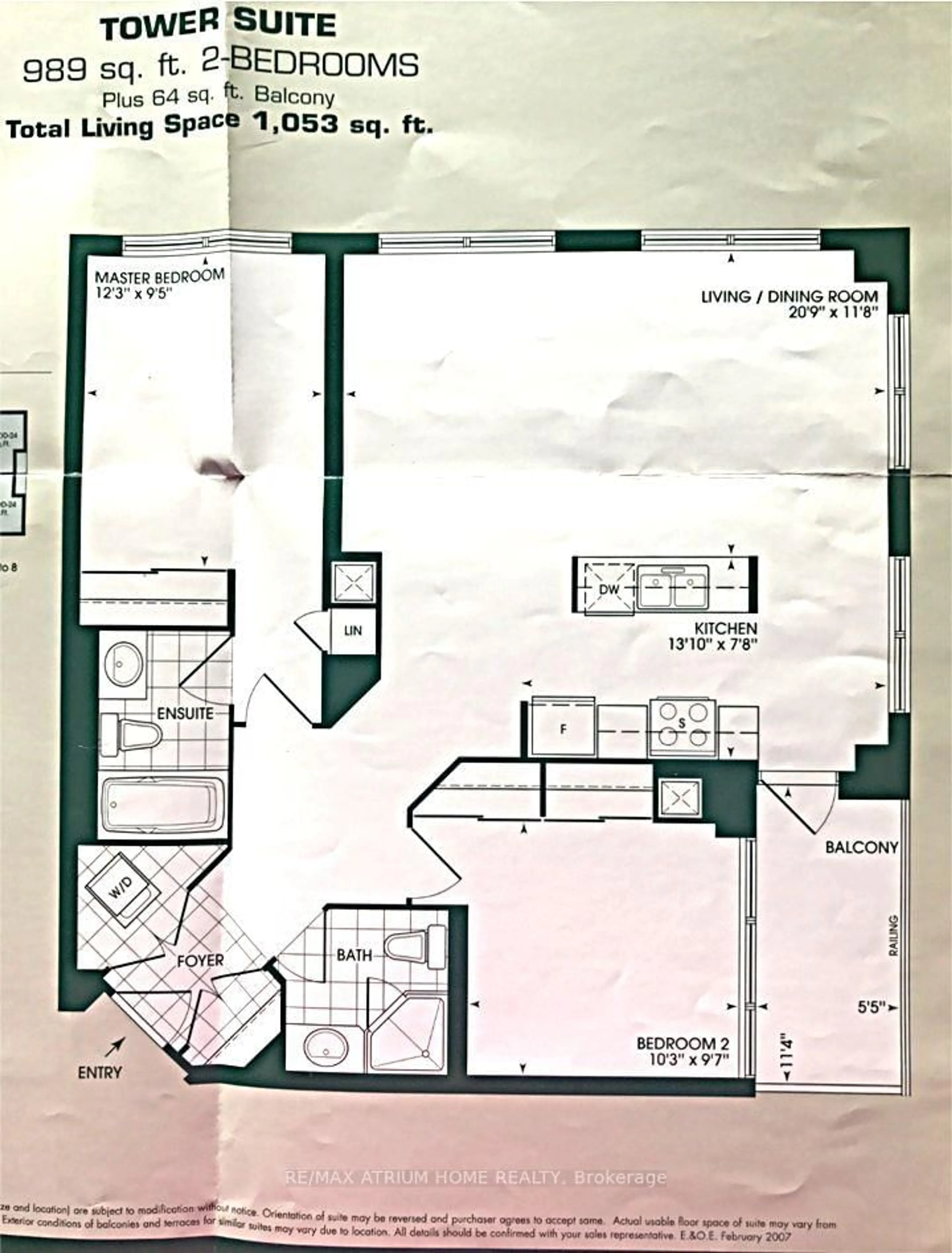 Floor plan for 18 Harding Blvd #608, Richmond Hill Ontario L4C 0T3